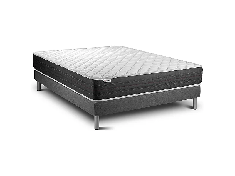 Conjunto VITAL MEMO ONE 135 x 190 cm somier Kit gris