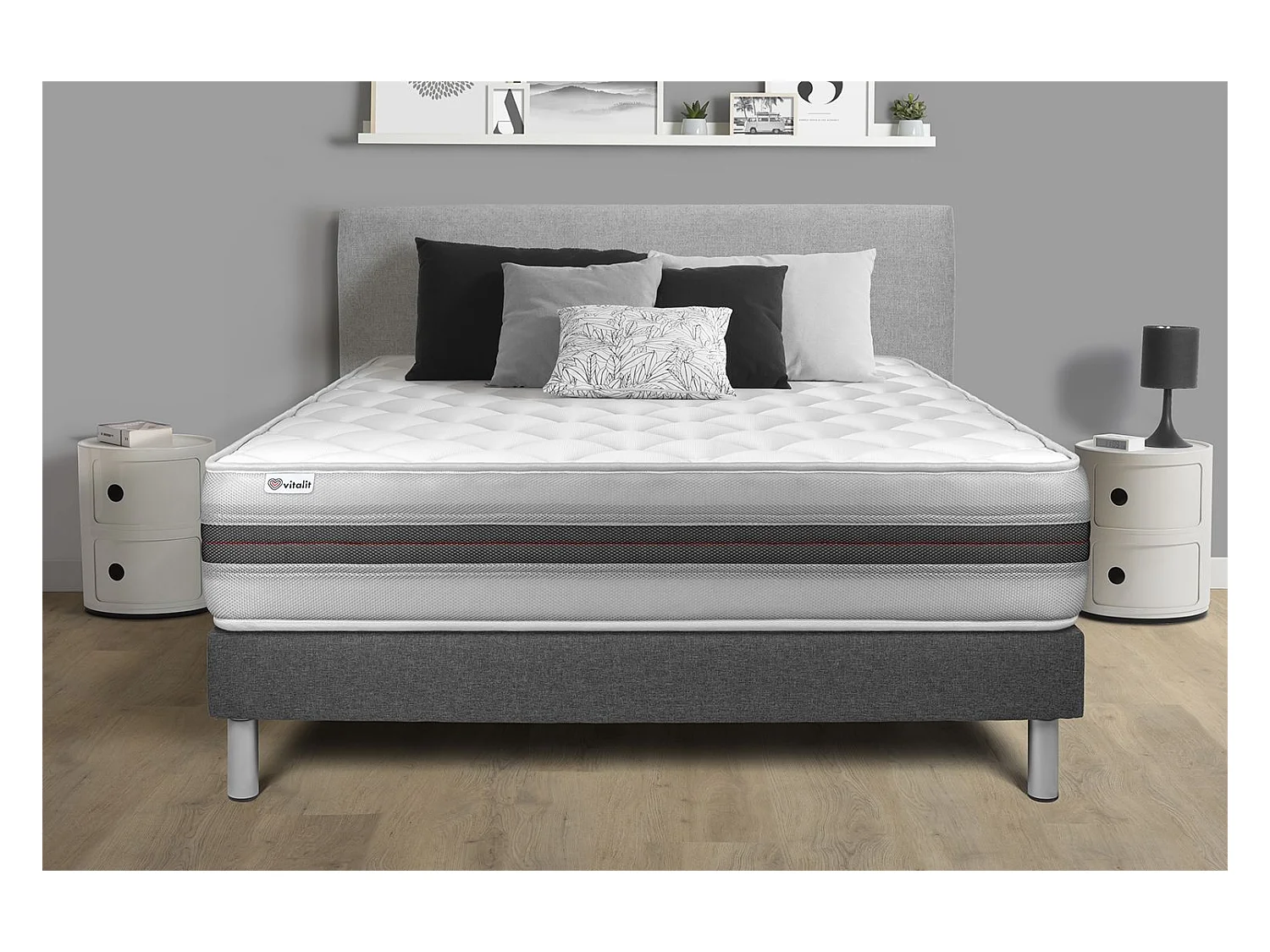 Ensemble Matelas Sommier 150x190 cm - Vitalmemo Back