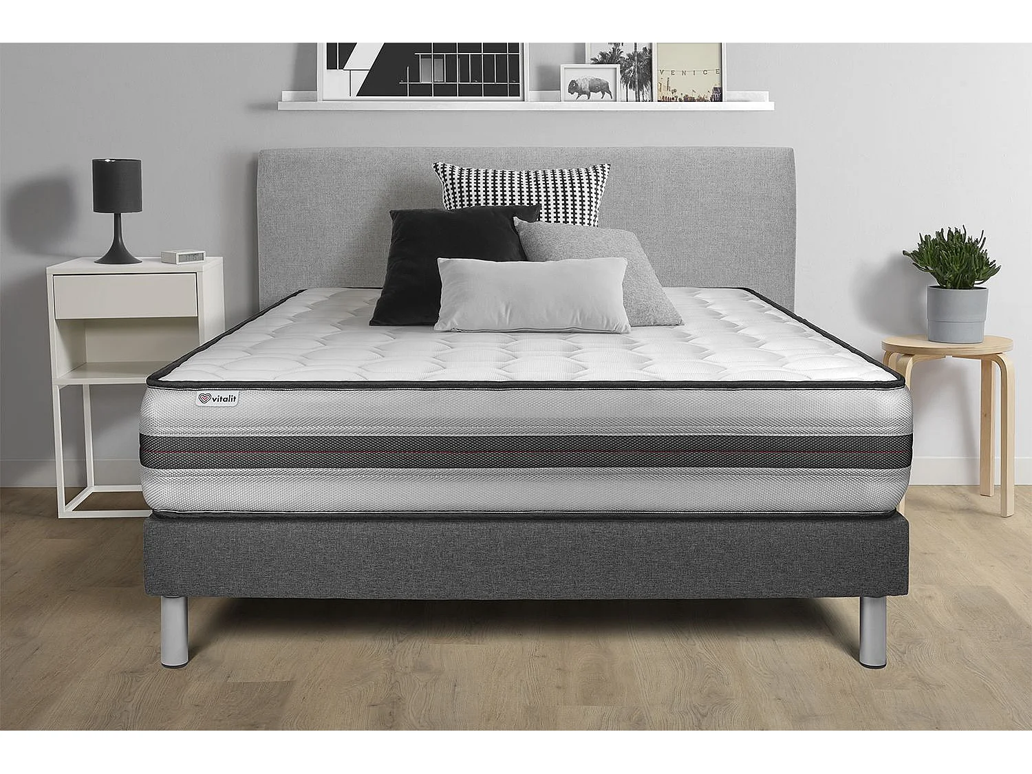 Ensemble Matelas Sommier 150x190 cm - Vitalpower Recover