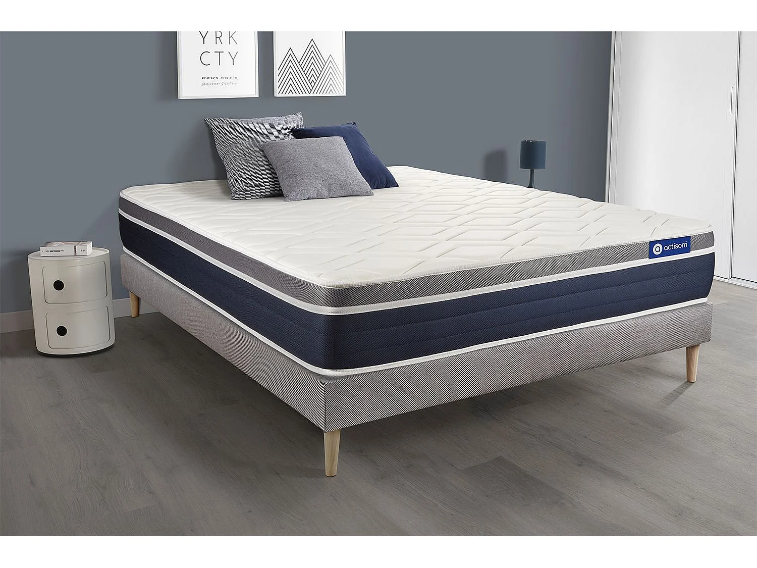 Ensemble Matelas Sommier 135x190 cm - Actiflex Confort