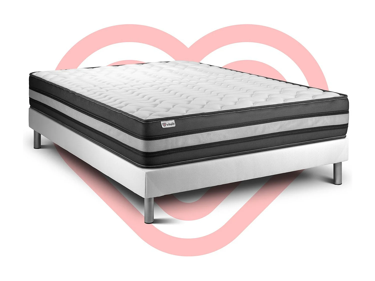 Ensemble Matelas Sommier 135x200 cm - Vital Power Zen