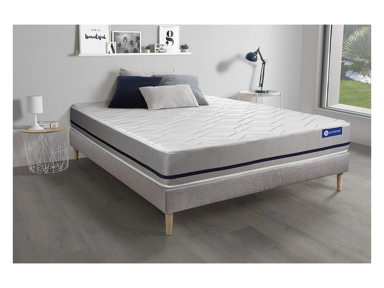 Ensemble Matelas Sommier 135x200 cm - Actilatex Soft