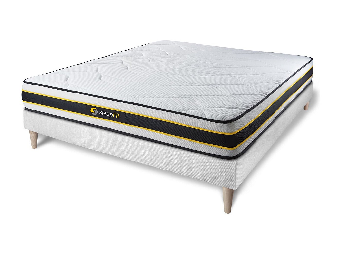 VidaXL Cama Box Spring Con Colchón Tapizado Funda Somier Protector Muelles Ensacados Adaptable Acolchado Reversible Tela Gris Oscuro 90x200 Cm