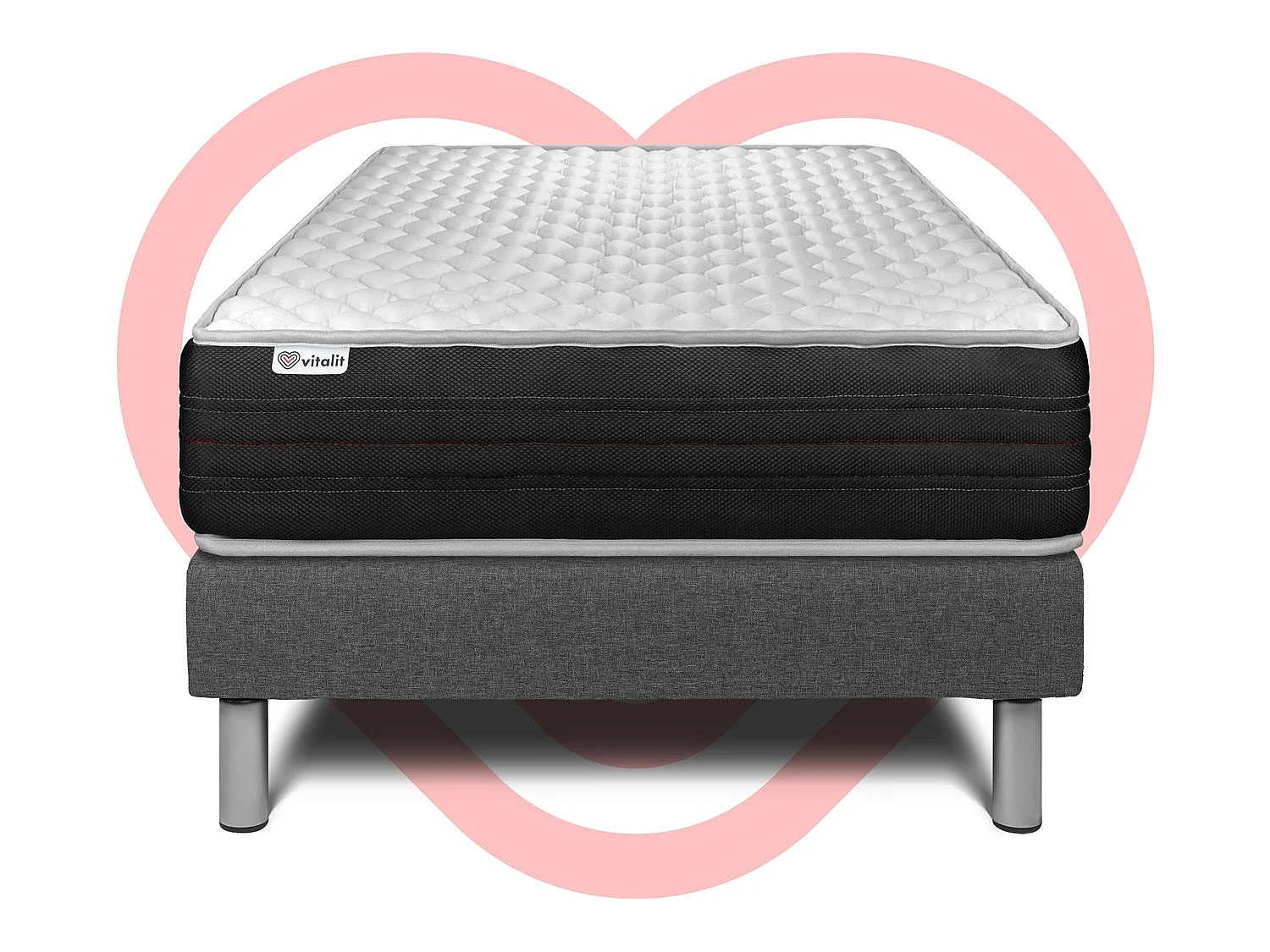 Ensemble Matelas Sommier 120x200 cm - Vitalmemo One