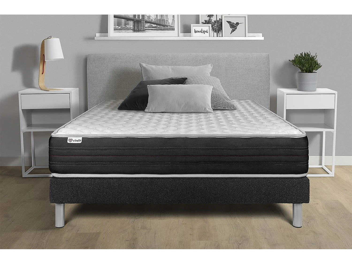 Ensemble Matelas Sommier 120x190 cm - Vitalmemo One