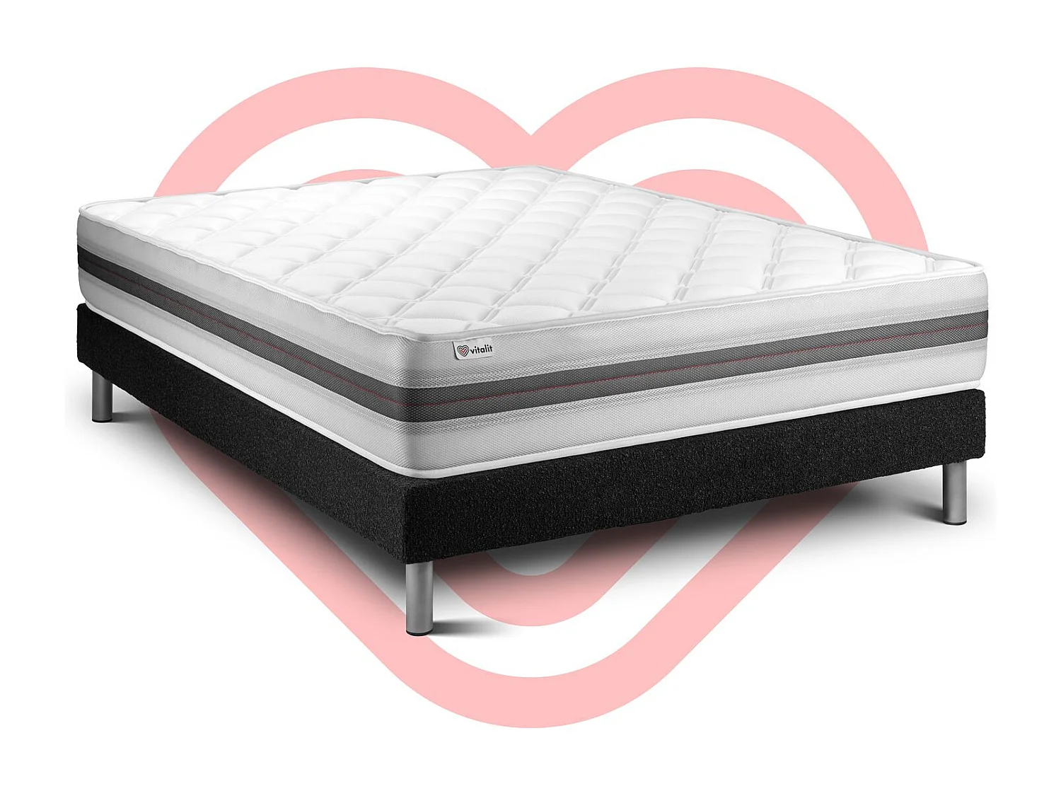 Ensemble Matelas Sommier 150x200 cm - Vitalmemo Back