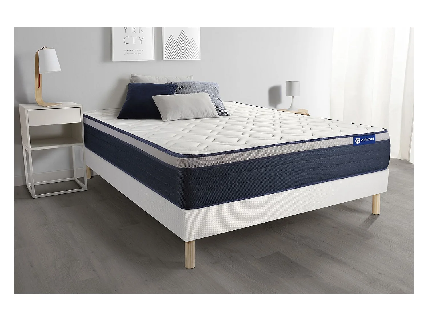 Ensemble Matelas Sommier 135x190 cm - Actilatex Max