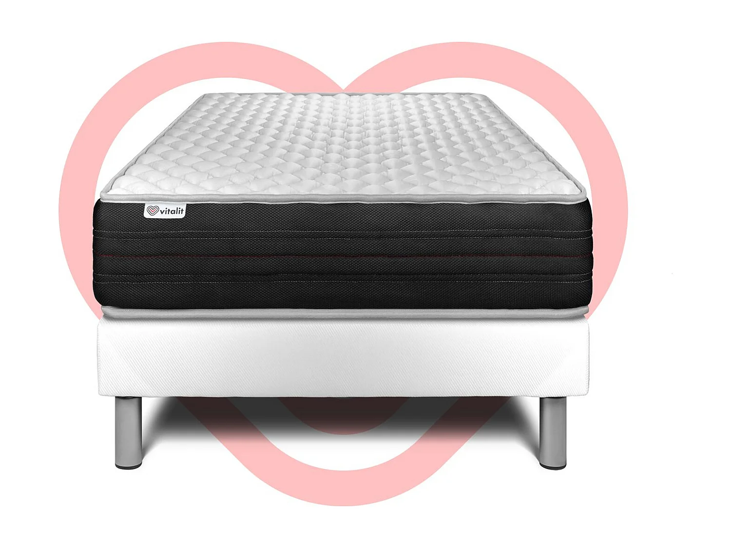 Ensemble Matelas Sommier 120x190 cm - Vitalmemo One