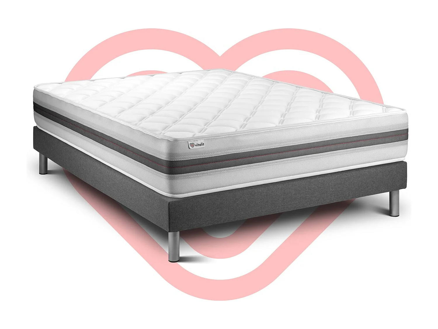 Ensemble Matelas Sommier 135x200 cm - Vitalmemo Back