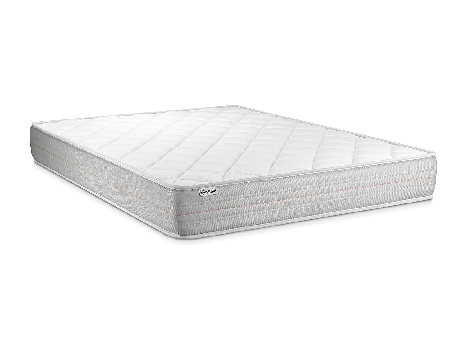 Pack lit complet - Matelas 160x200 cm + Sommier tapissier à lattes (en kit) + 2 oreillers + Couette - Vitalmemo
