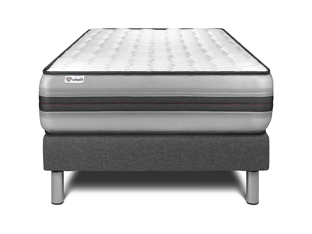 Matratzenset VITAL POWER RECOVER 120 x 200 cm Bettrahmen Kit Grau