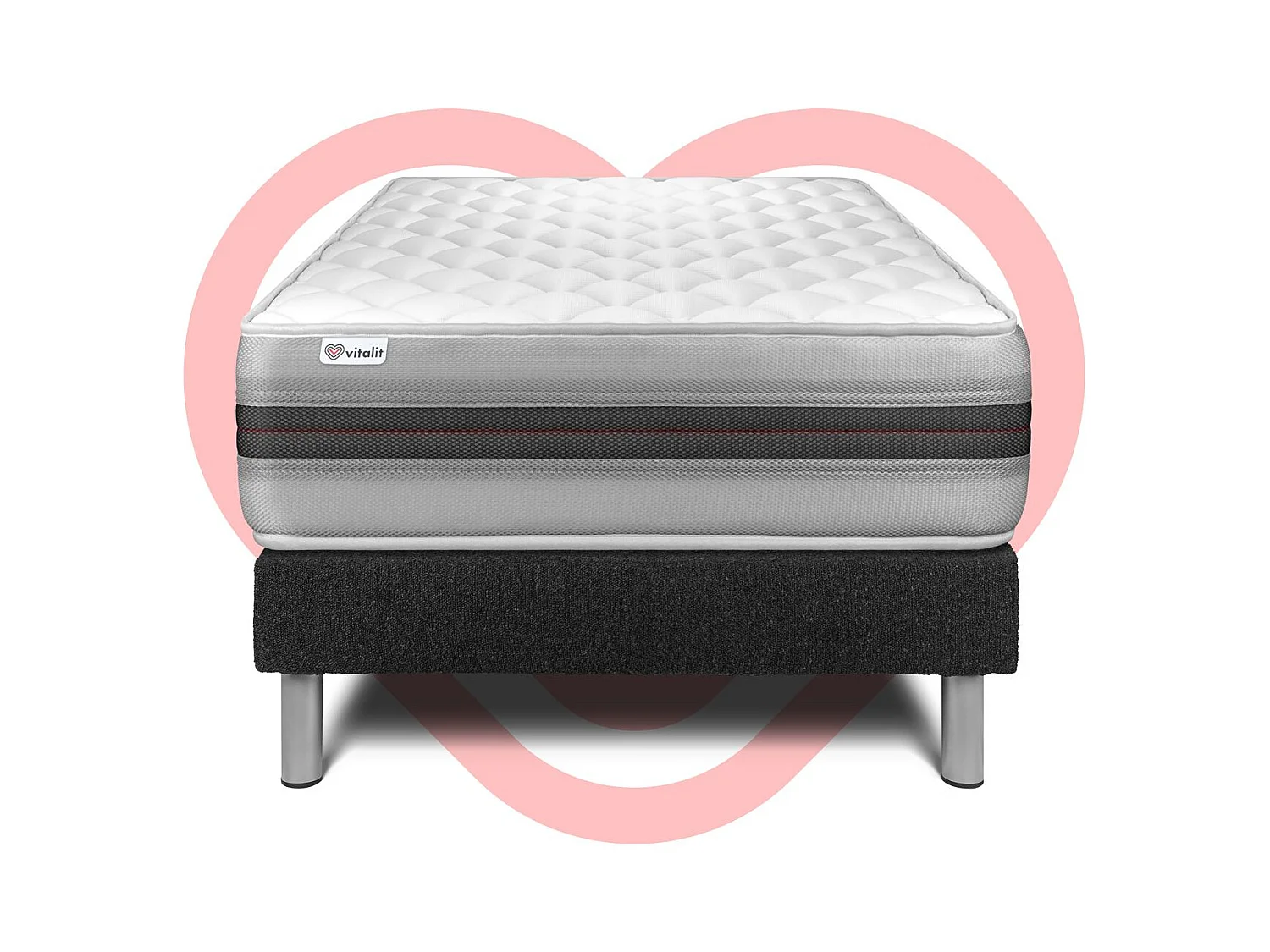 Ensemble Matelas Sommier 90x200 cm - Vitalmemo Back