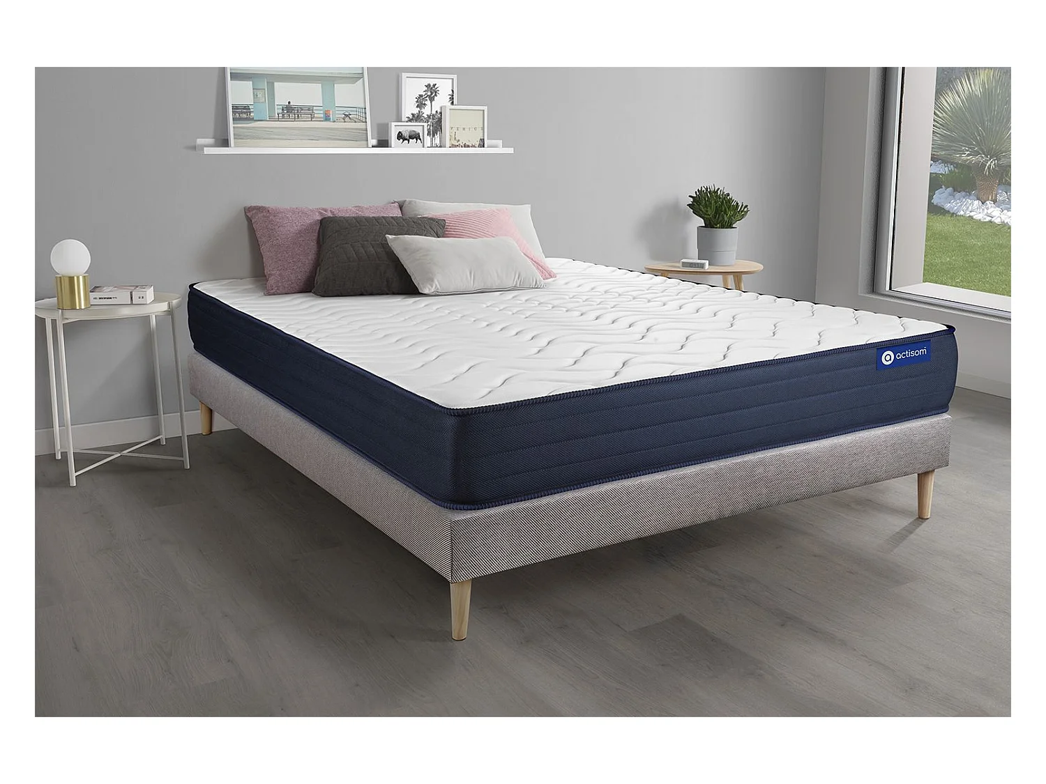 Lattenbodem en Actimemo life matras 150x190cm , matrasdikte : 22 cm , traagschuim , zeer stevig, 5 comfortzones
