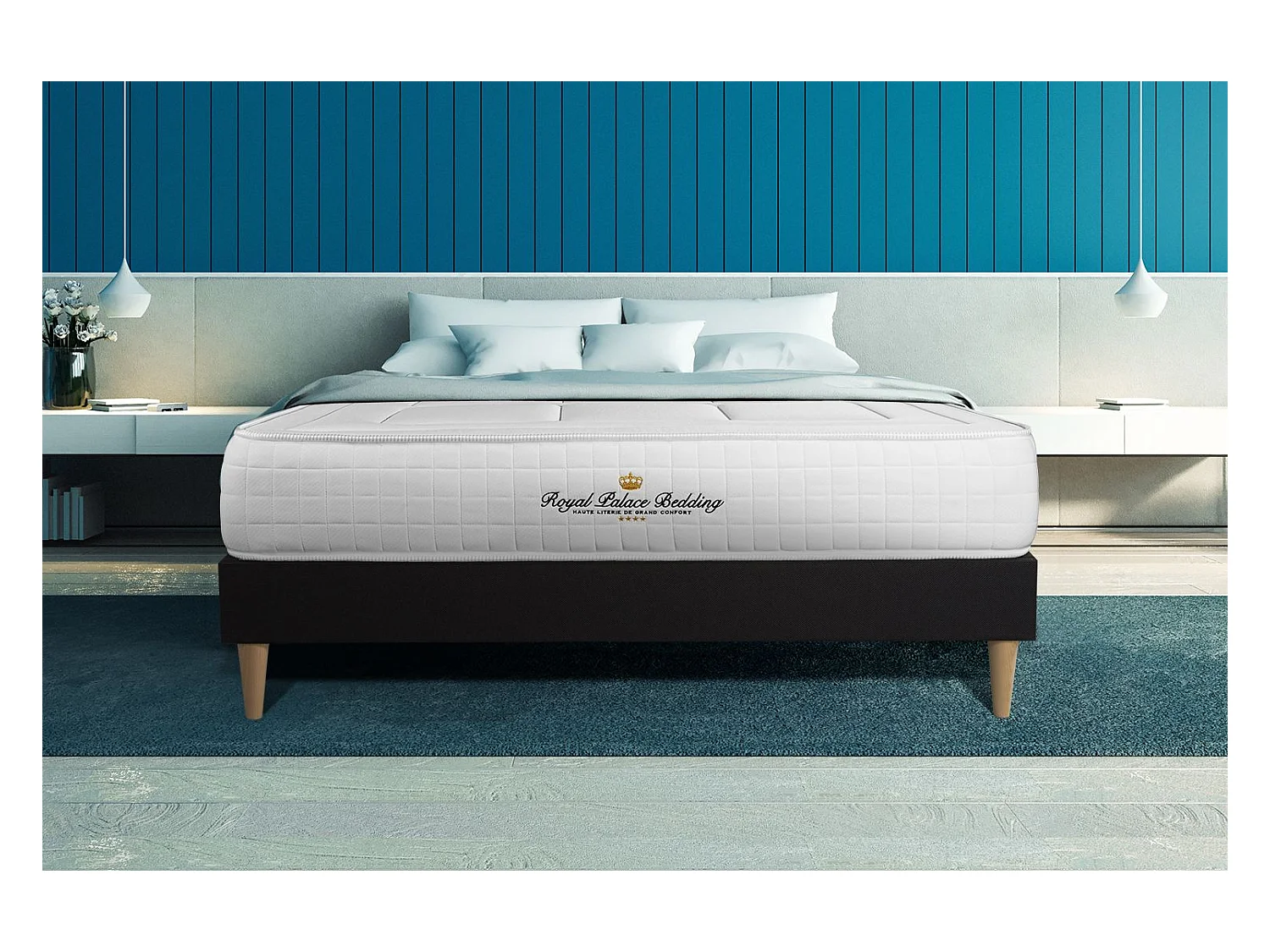 Ensemble Matelas Sommier 160x190 cm - Balmoral