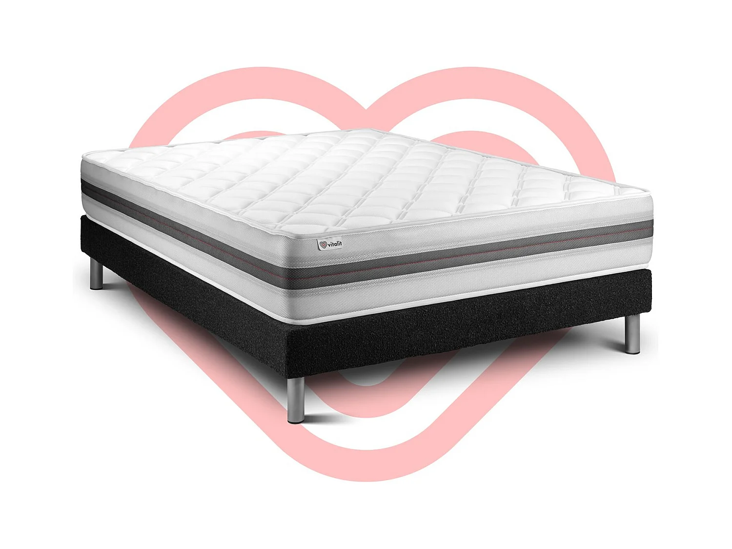 Ensemble Matelas Sommier 135x200 cm - Vitalmemo Back