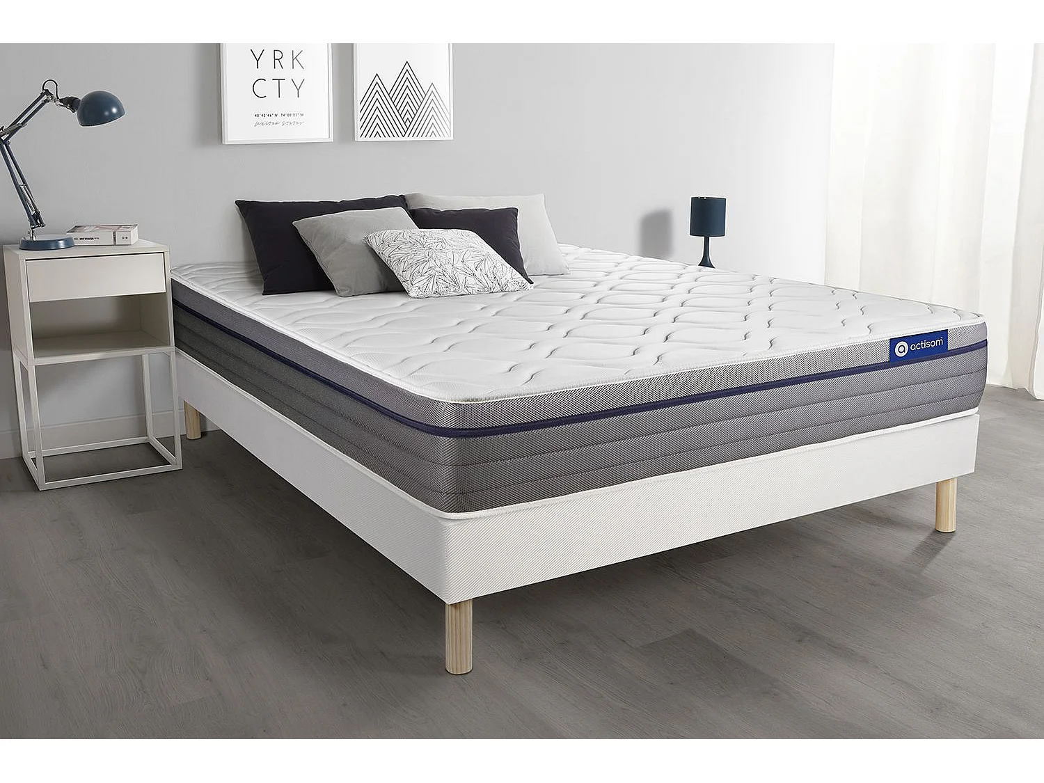Ensemble Matelas Sommier 150x200 cm - Actilatex Zen