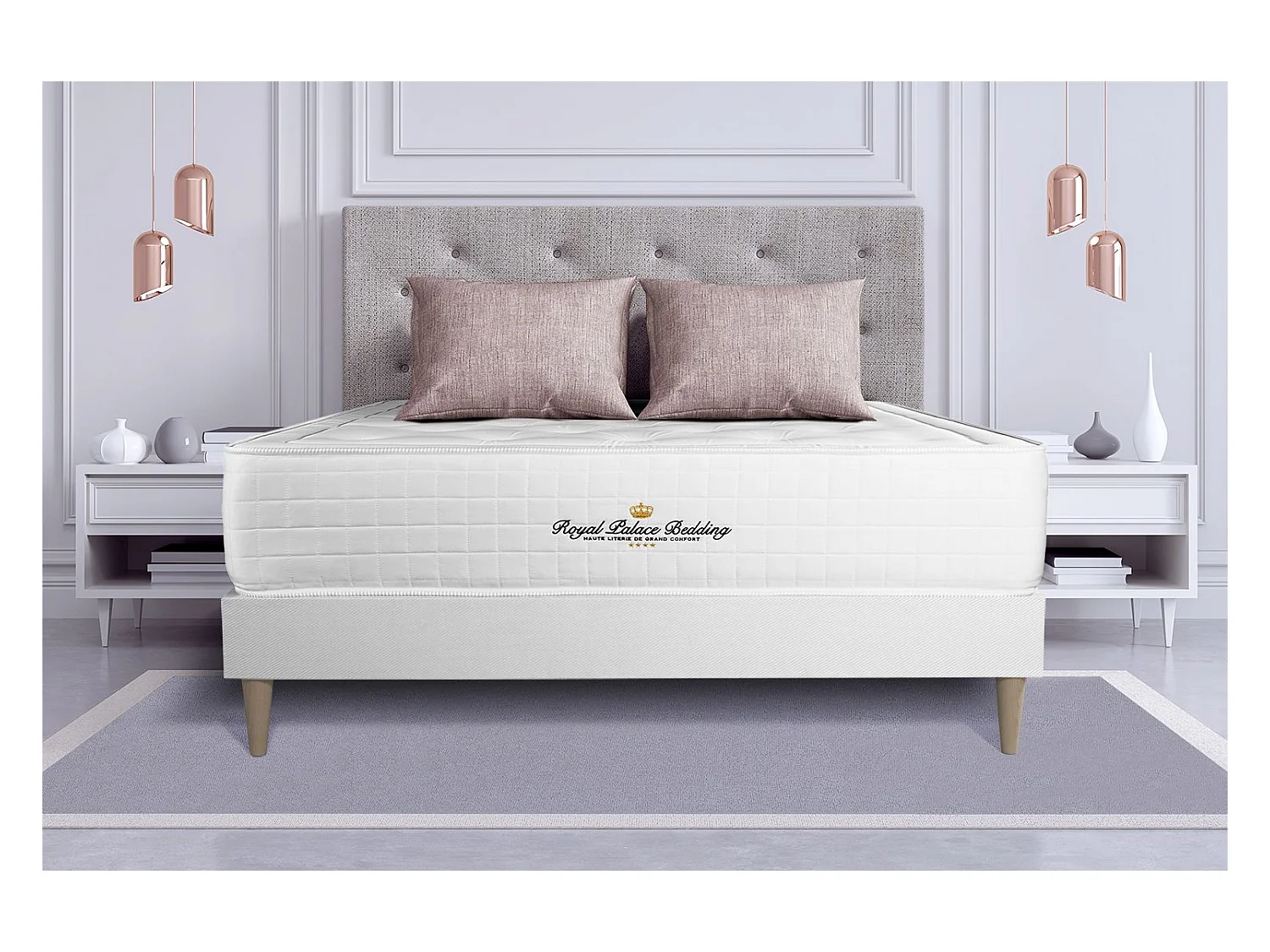 Ensemble Matelas Sommier 135x190 cm - Buckingham