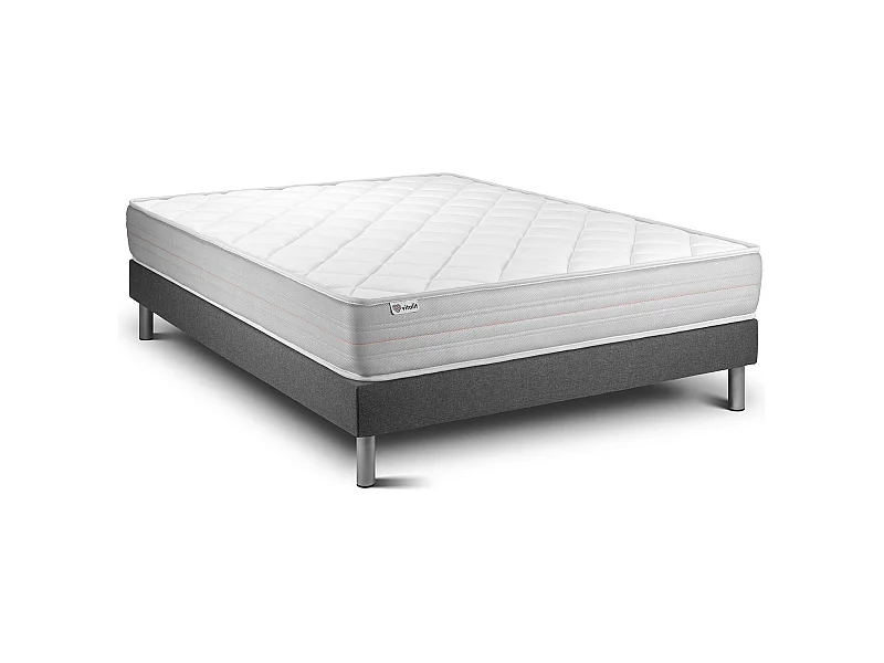 Matratzenset VITALMEMO 160 x 190 cm Bettrahmen Kit grau