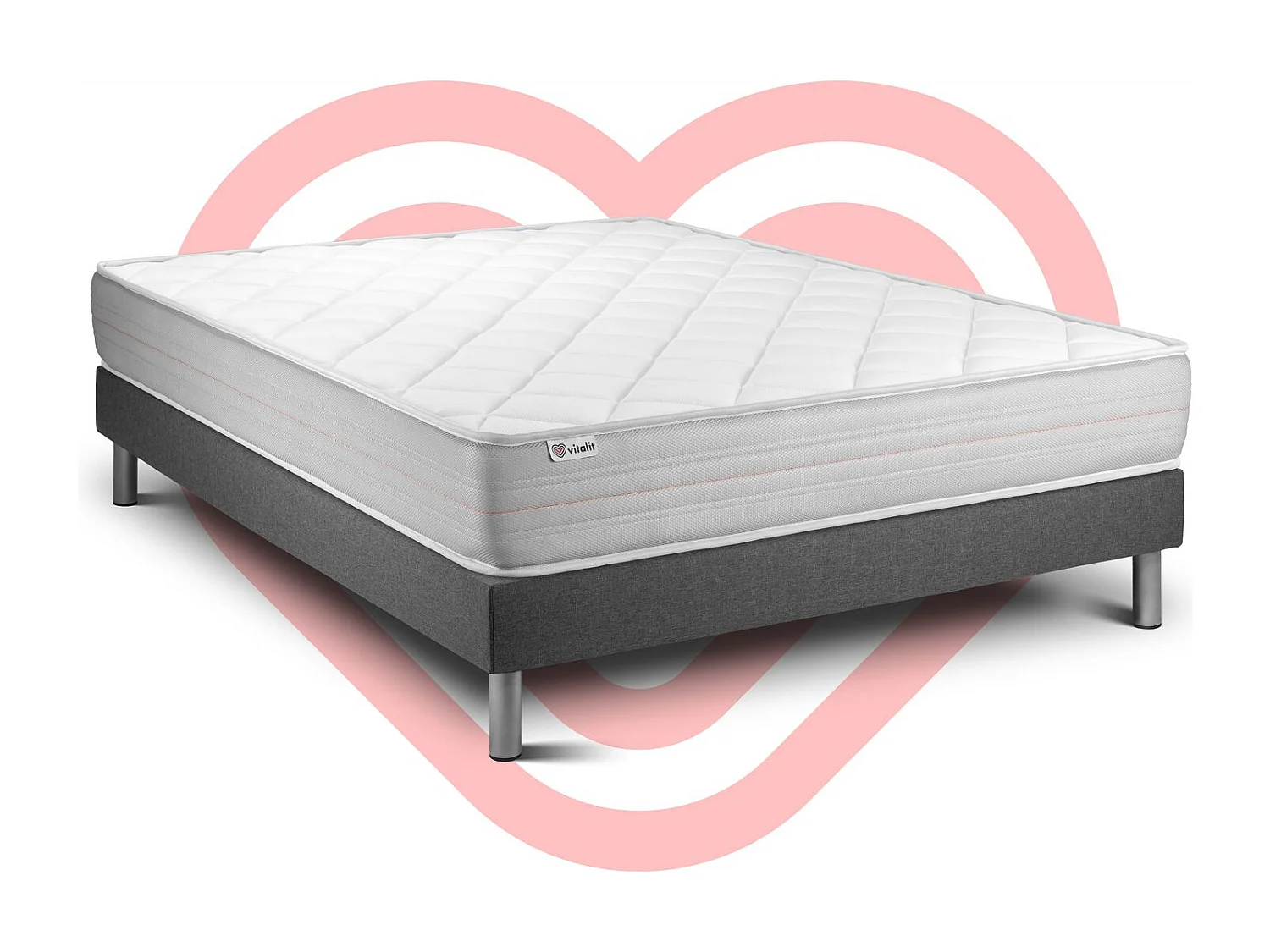 Ensemble Matelas Sommier 160x190 cm - Vitalmemo