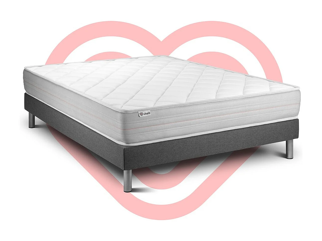 Ensemble Matelas Sommier 160x190 cm - Vitalmemo