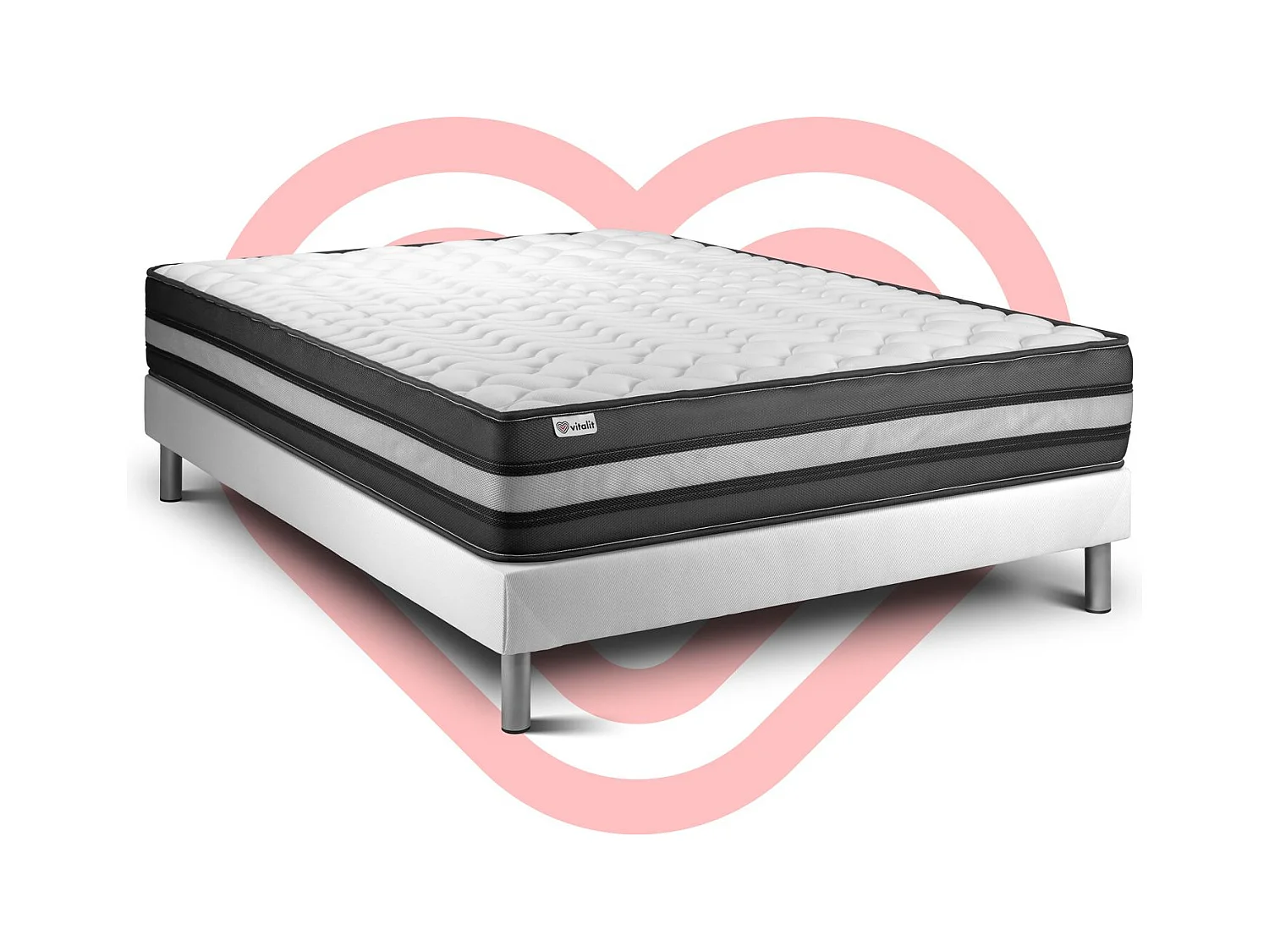 Ensemble Matelas Sommier 160x190 cm - Vital Power Zen