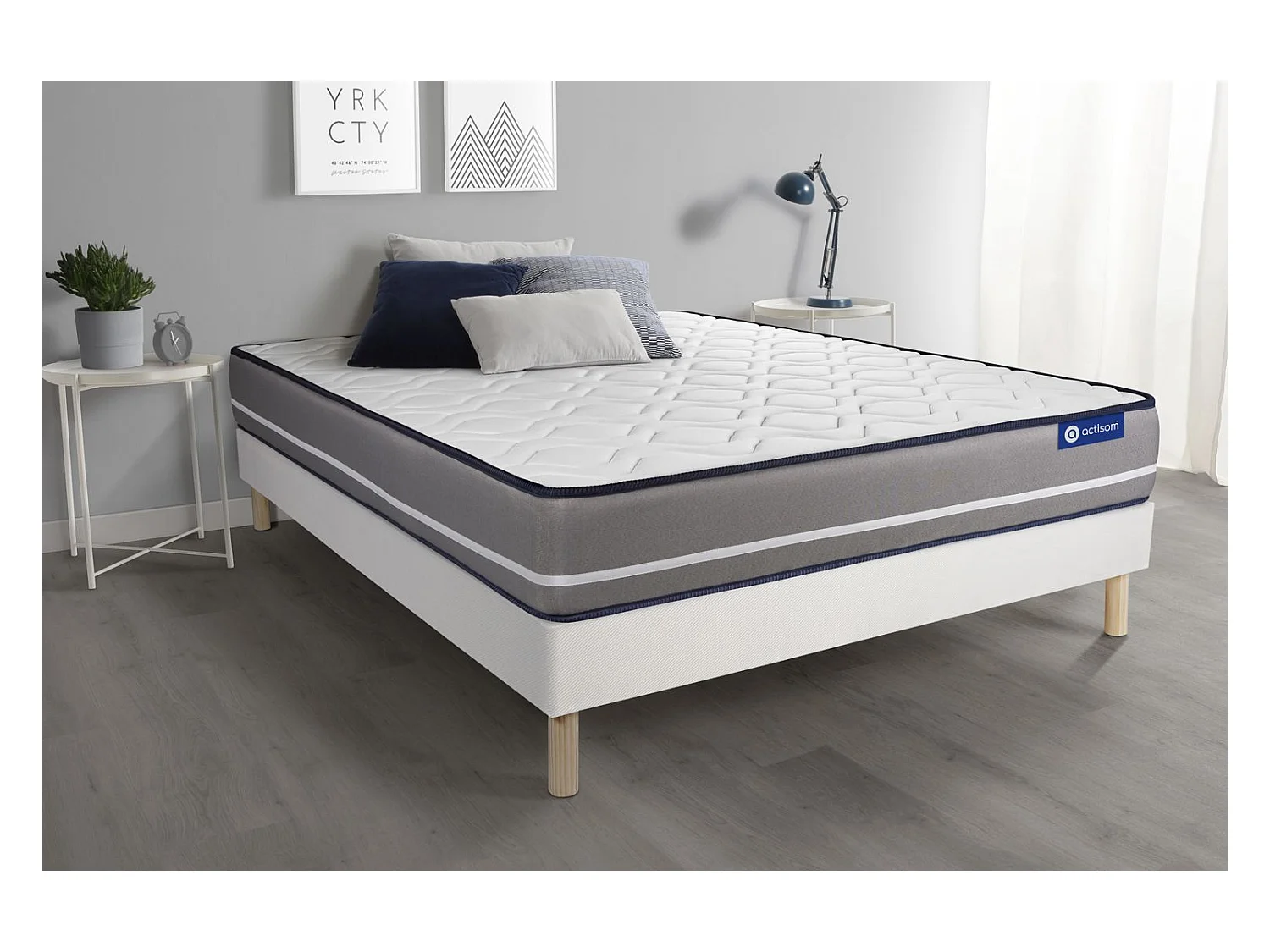 Ensemble Matelas Sommier 135x200 cm - Actimemo Pur