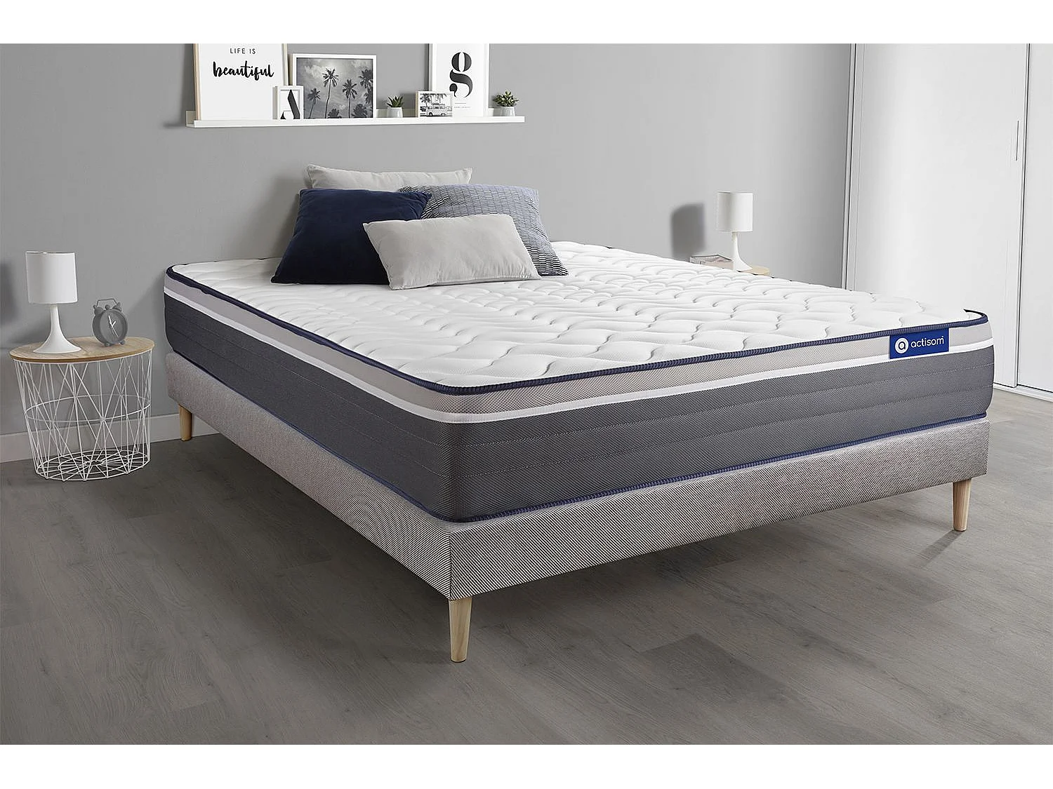 Ensemble Matelas Sommier 150x200 cm - ActiMemo Plus