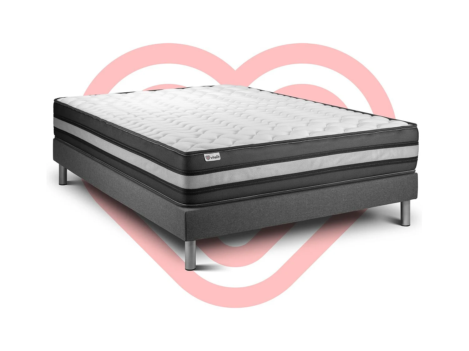 Ensemble Matelas Sommier 135x200 cm - Vital Power Zen