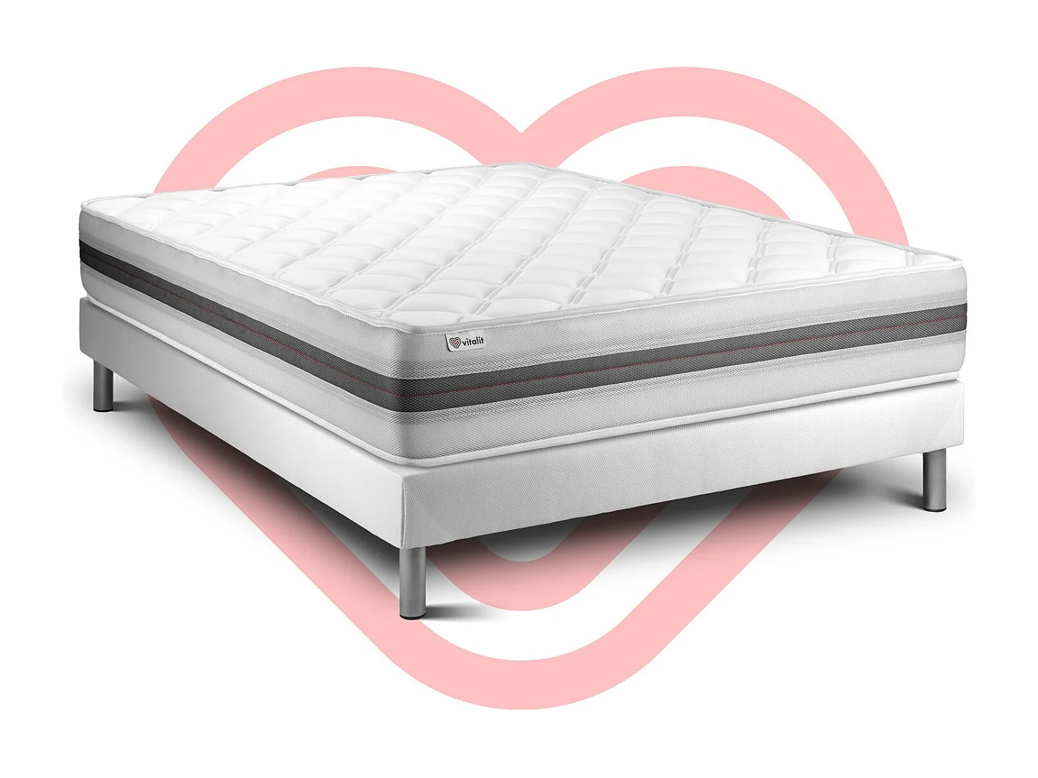 Ensemble Matelas Sommier 150x190 cm - Vitalmemo Back