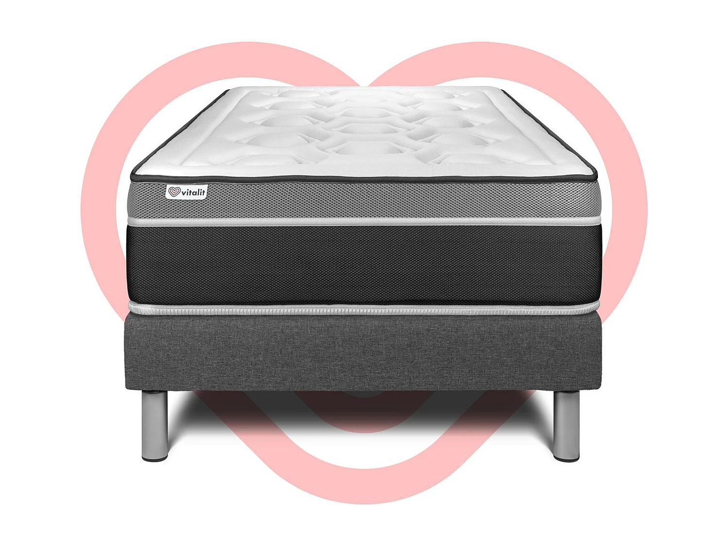 Conjunto VITAL CARE 120 x 200 somier Kit gris