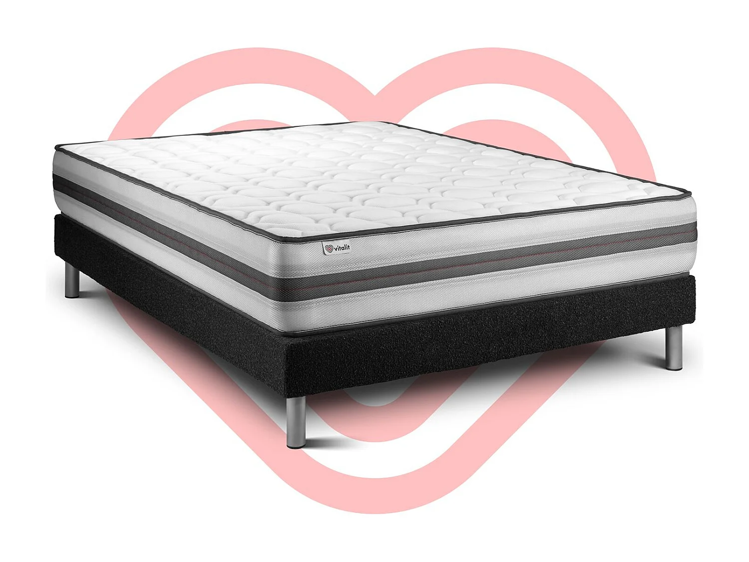 Ensemble Matelas Sommier 135x190 cm - Vitalpower Recover