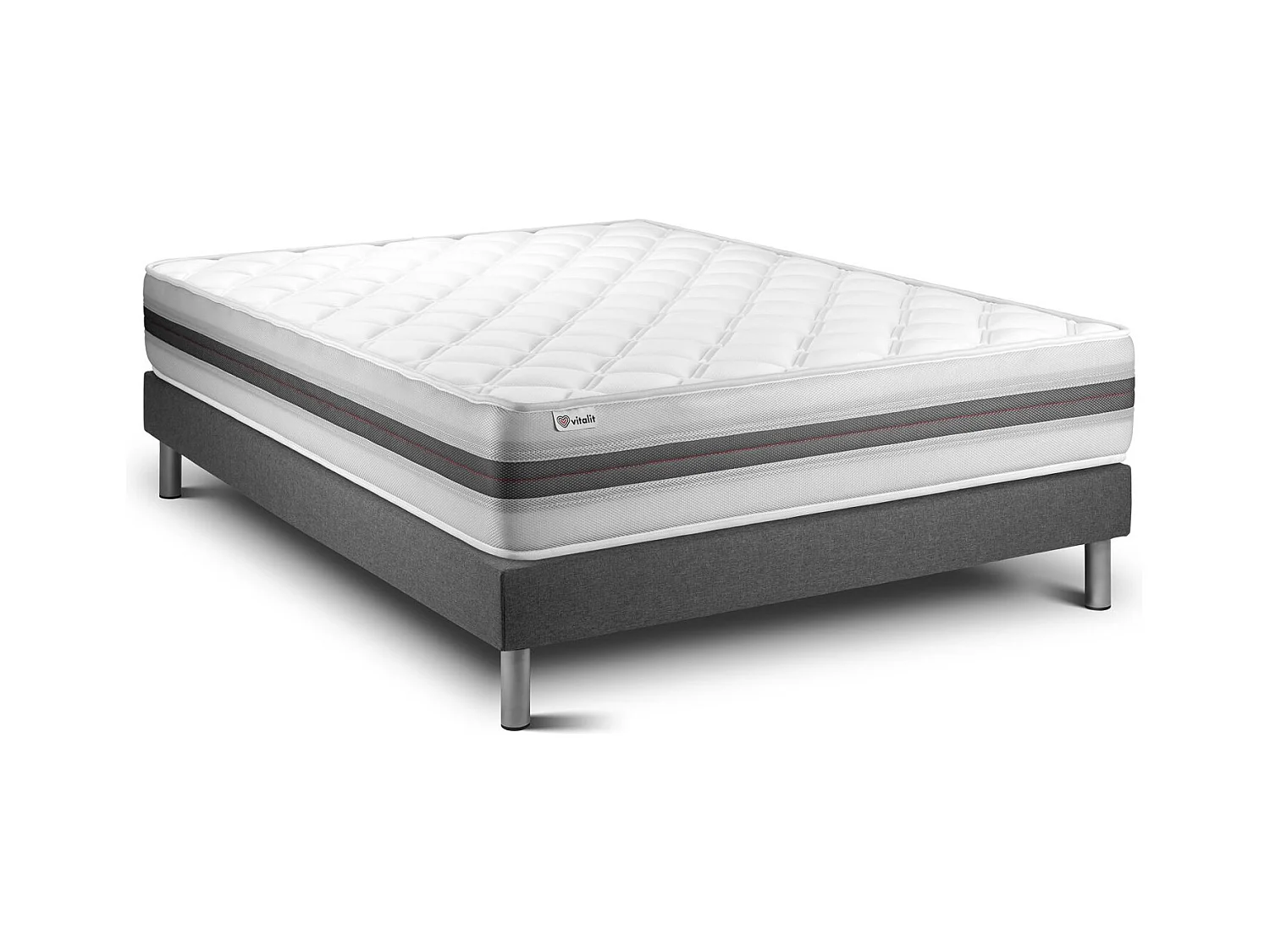 Matratzenset VITALMEMO BACK 150 x 200 cm Bettrahmen Kit grau