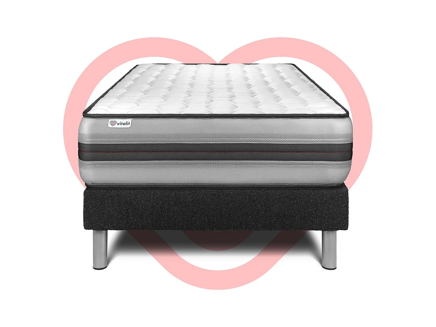 Ensemble Matelas Sommier 90x200 cm - Vitalpower Recover