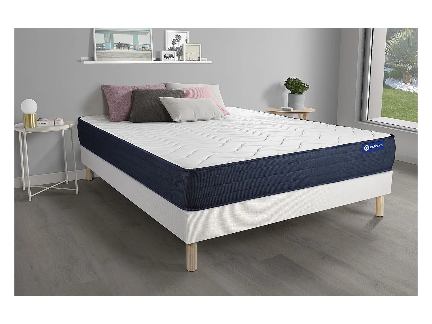 Lattenbodem en Actimemo life matras 150x200cm , matrasdikte : 22 cm , traagschuim , zeer stevig, 5 comfortzones