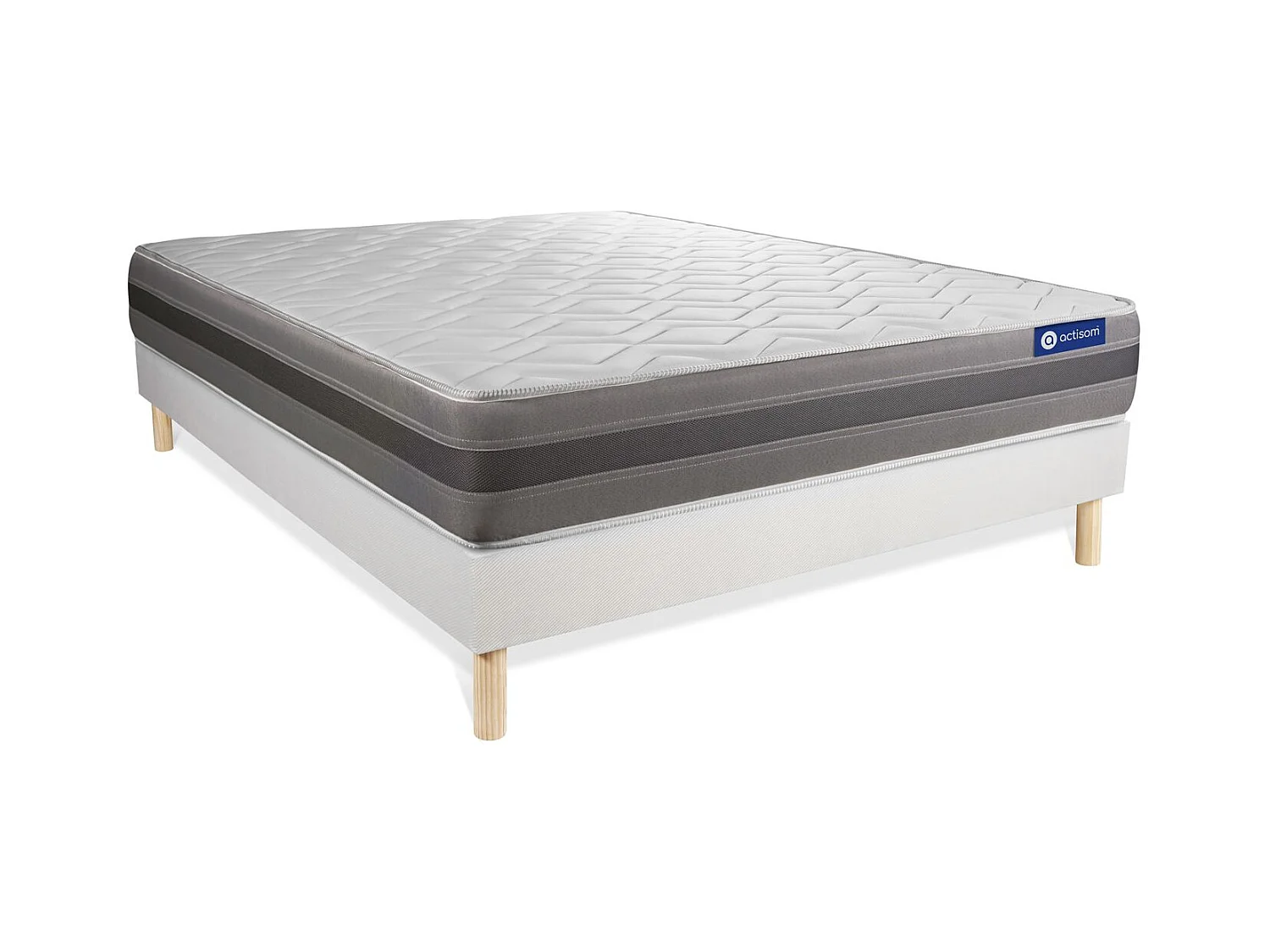 Lattenbodem en Actilatex relax matras 150x190cm , matrasdikte : 24 cm , latex en traagschuim , vrij stevig, 5 comfortzones