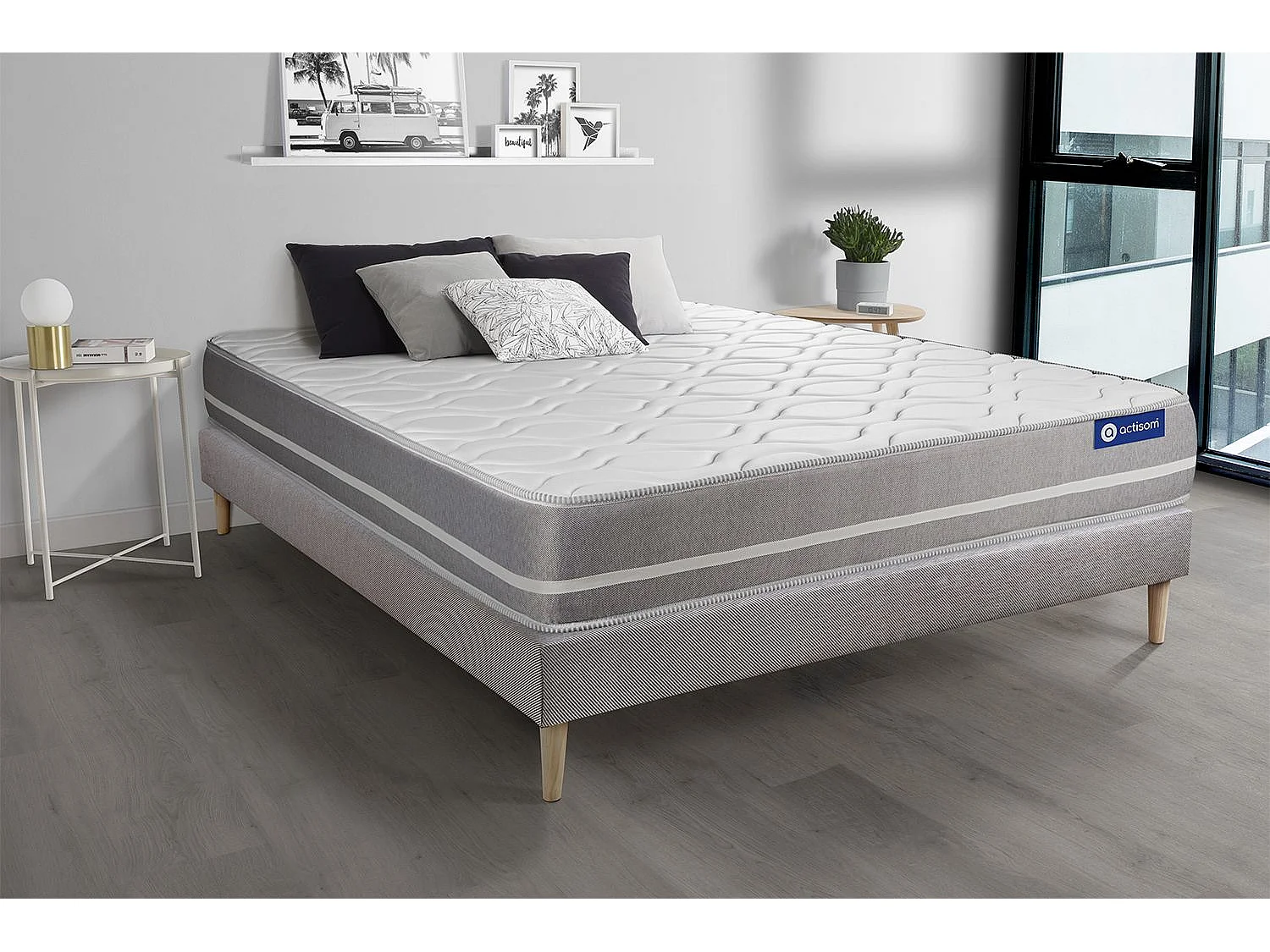Kit rete e materasso matrimoniale Actilatex touch 150x190cm - Spessore : 20cm - Lattice e memory foam - Bilanciato -