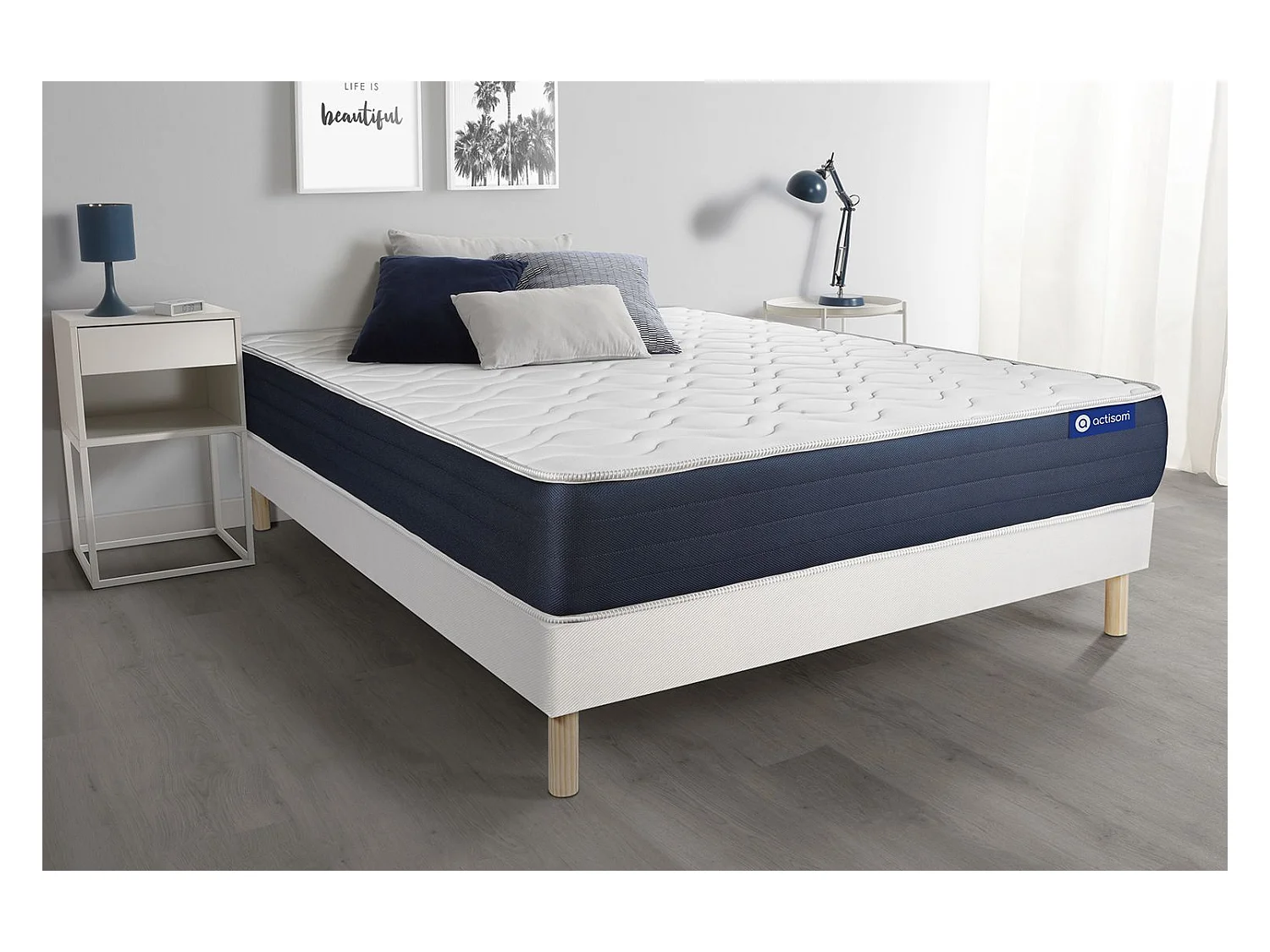 Ensemble Matelas Sommier 135x200 cm - Actilatex Sleep