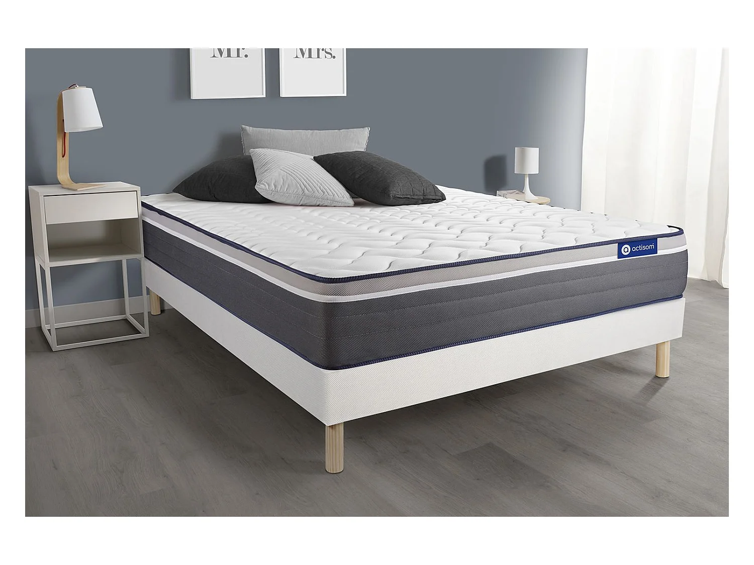 Ensemble Matelas Sommier 135x190 cm - Actiflex Plus