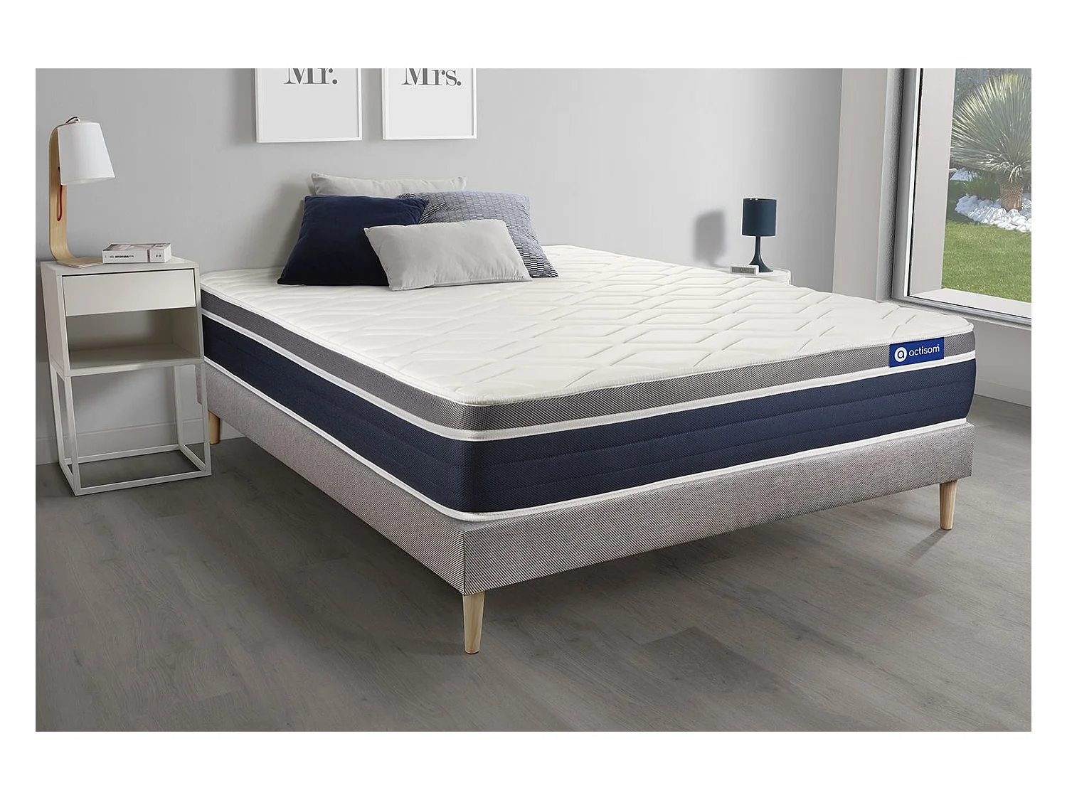 Ensemble Matelas Sommier 135x190 cm - Actilatex Confort