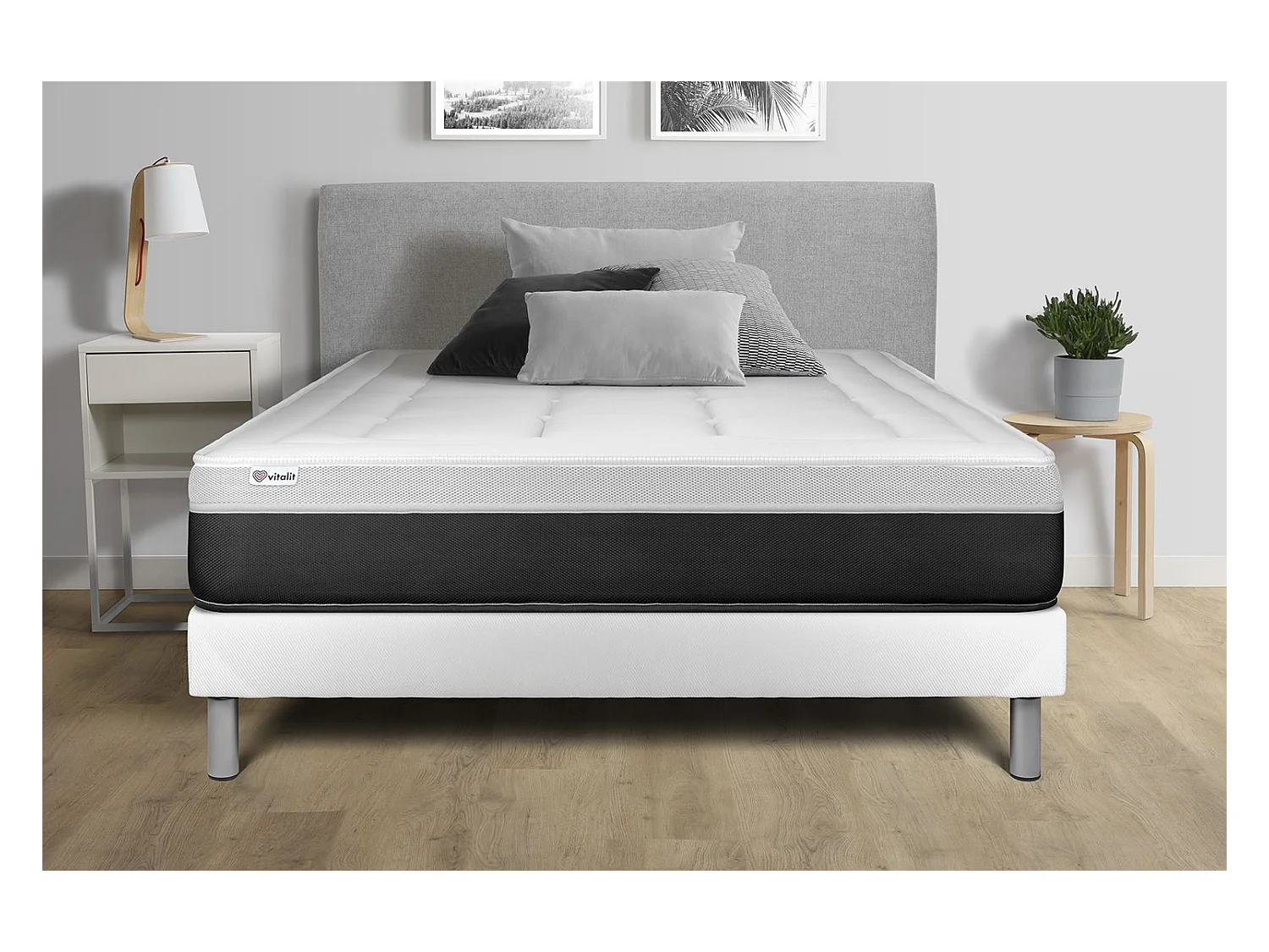 Matratzenset VITAL FORM 135 x 190 cm Bettrahmen Kit weiß