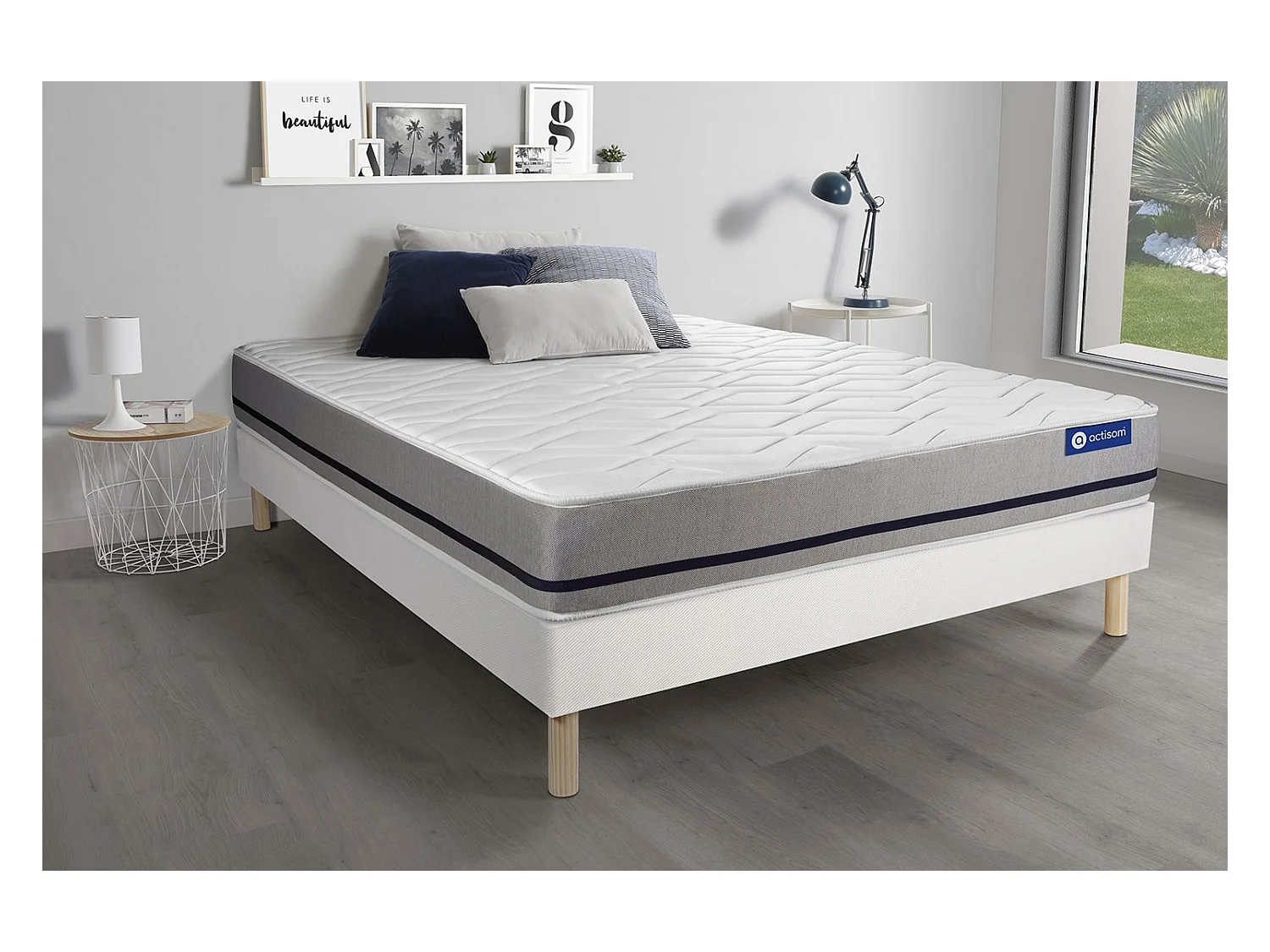 Ensemble Matelas Sommier 135x190 cm - Actilatex Soft