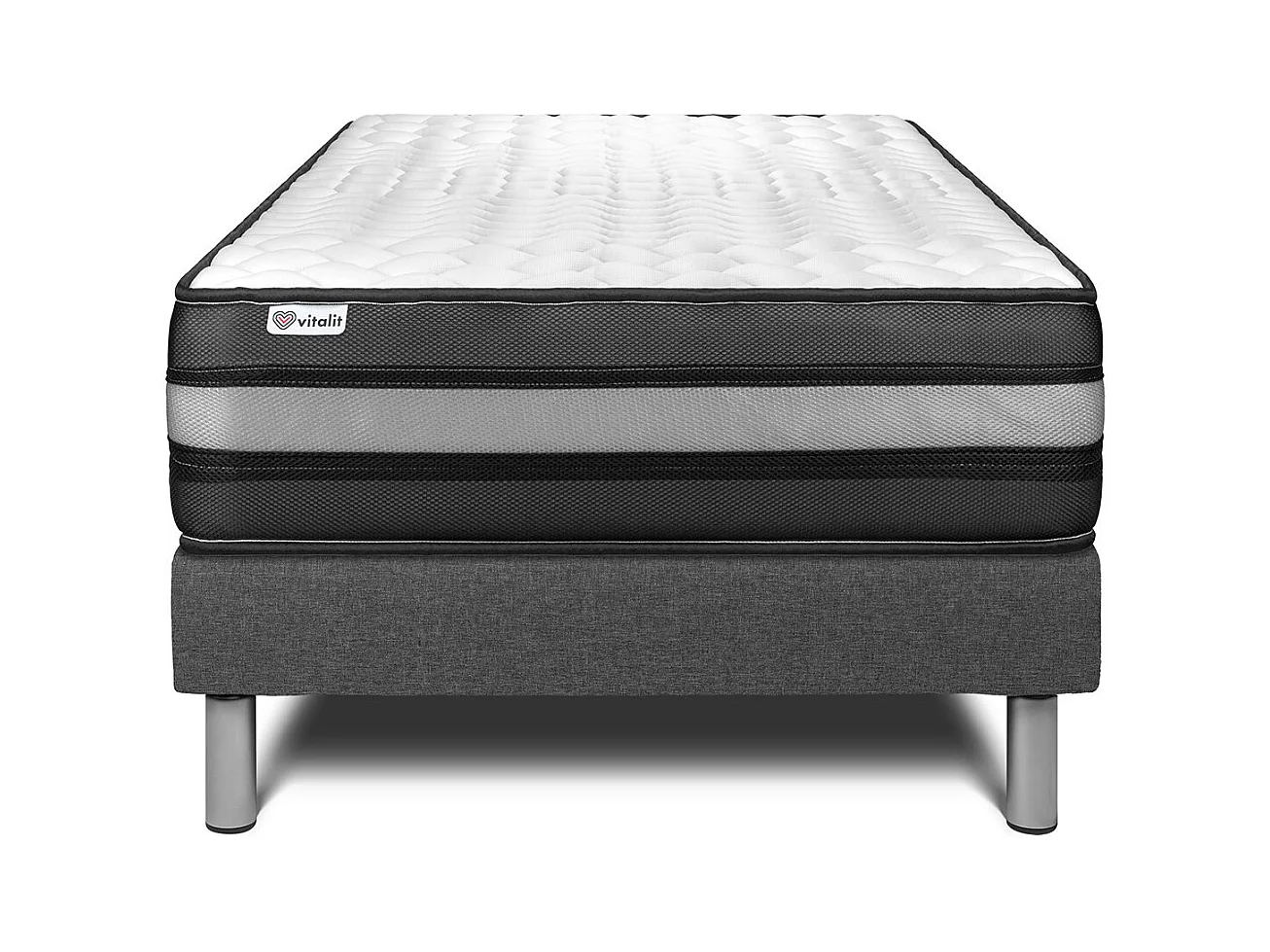 Matratzenset VITAL POWER ZEN 120 x 200 cm Bettrahmen Kit grau