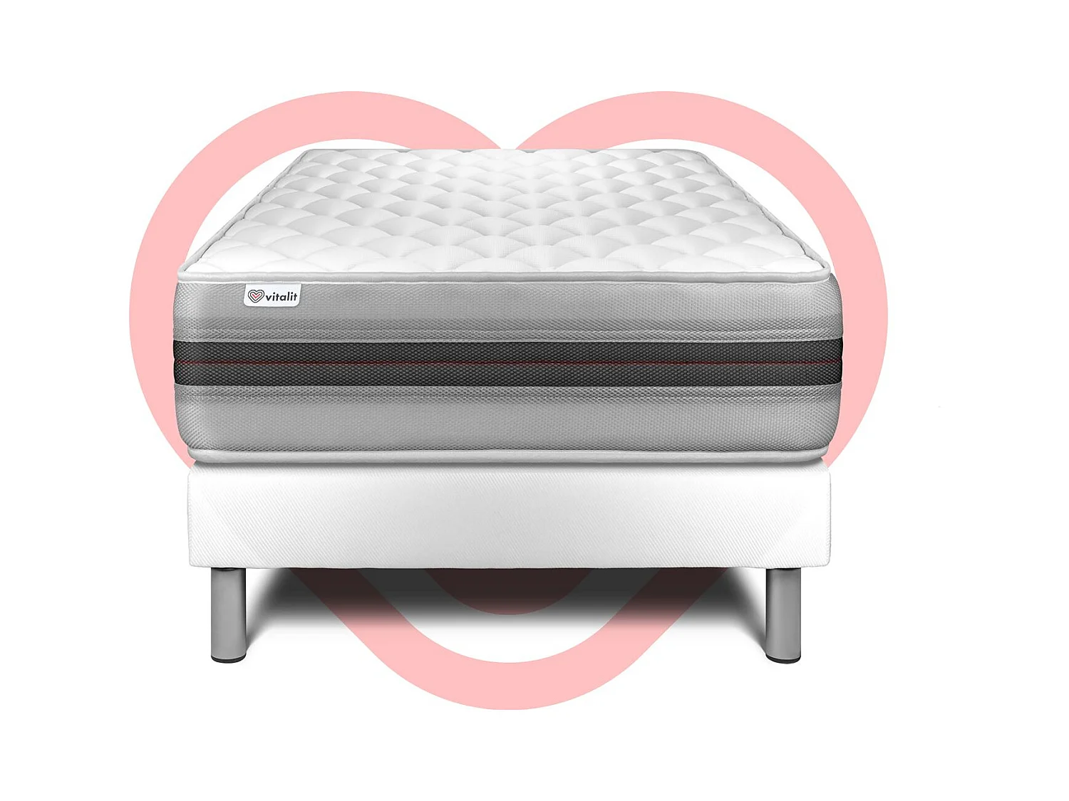 Ensemble Matelas Sommier 120x190 cm - Vitalmemo Back