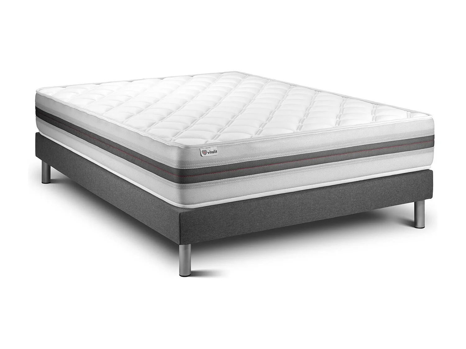 Ensemble Matelas Sommier 135x190 cm - Vitalmemo Back