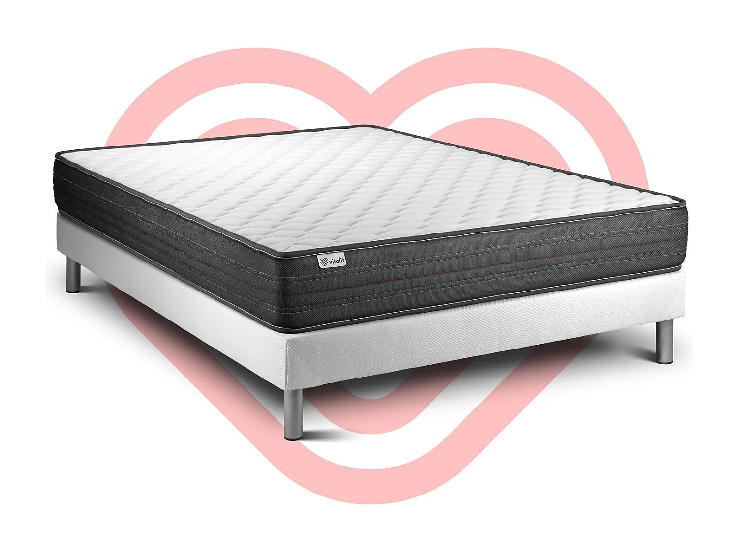 Ensemble Matelas Sommier 150x200 cm - Vitalpower