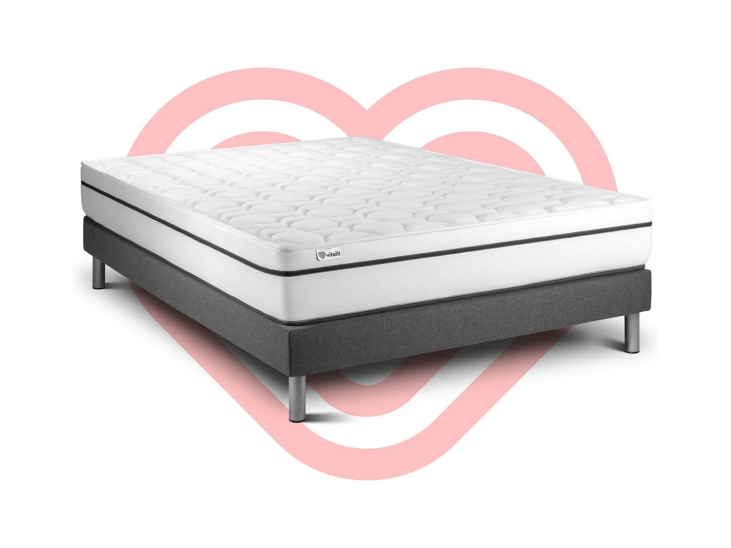 Matratzenset VITAL SPA 135 x 200 cm Bettrahmen Kit grau