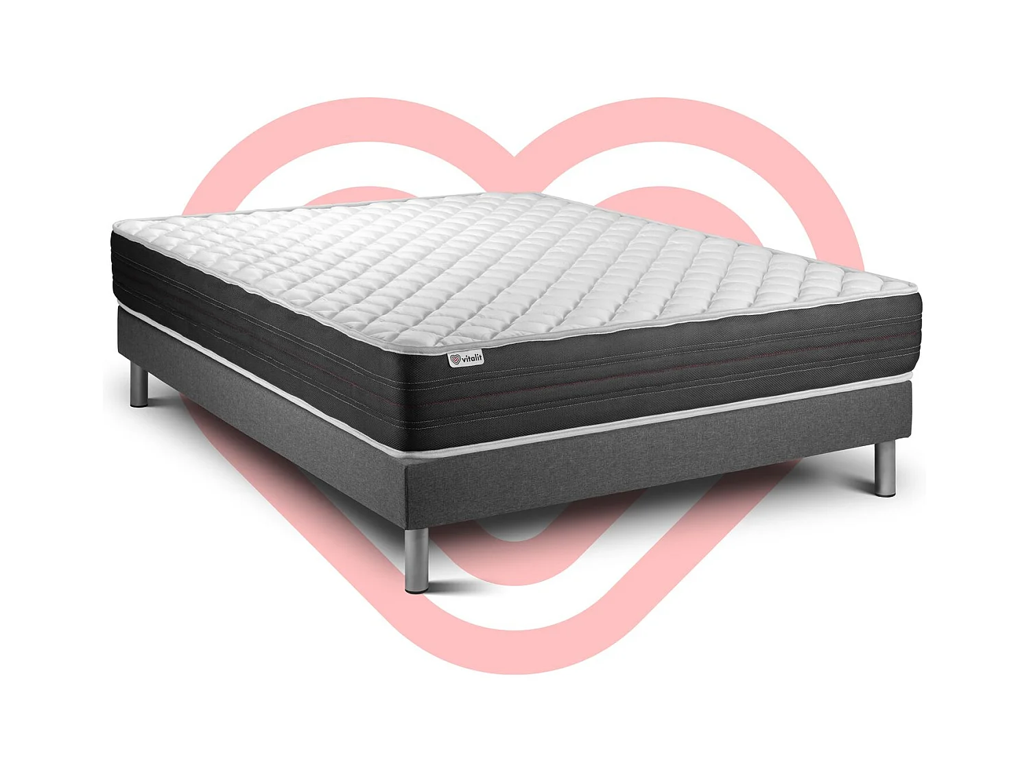 Ensemble Matelas Sommier 160x190 cm - Vitalmemo One