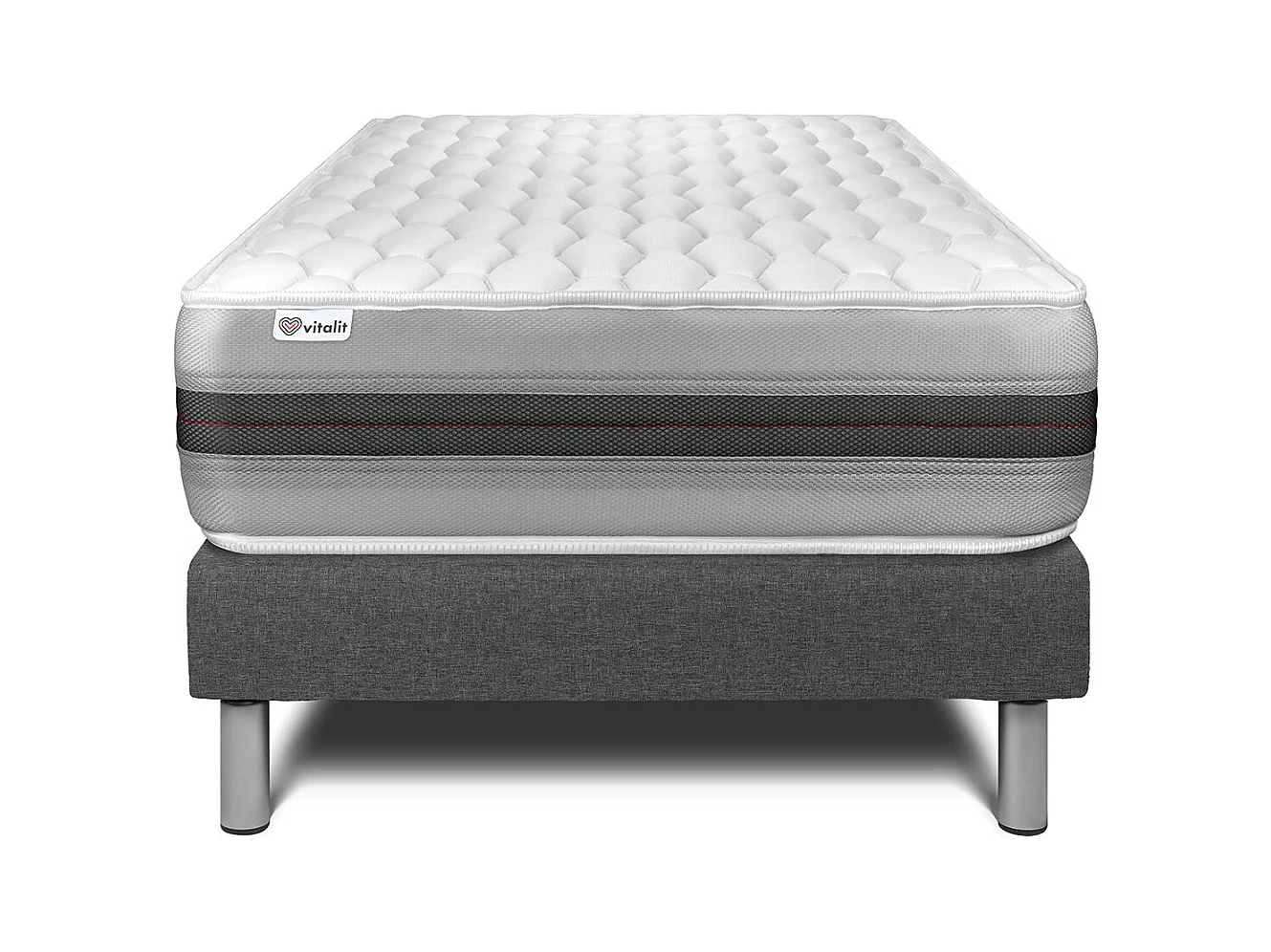 Matratzenset VITAL SPRING RECOVER 120 x 200 cm Bettrahmen Kit Grau