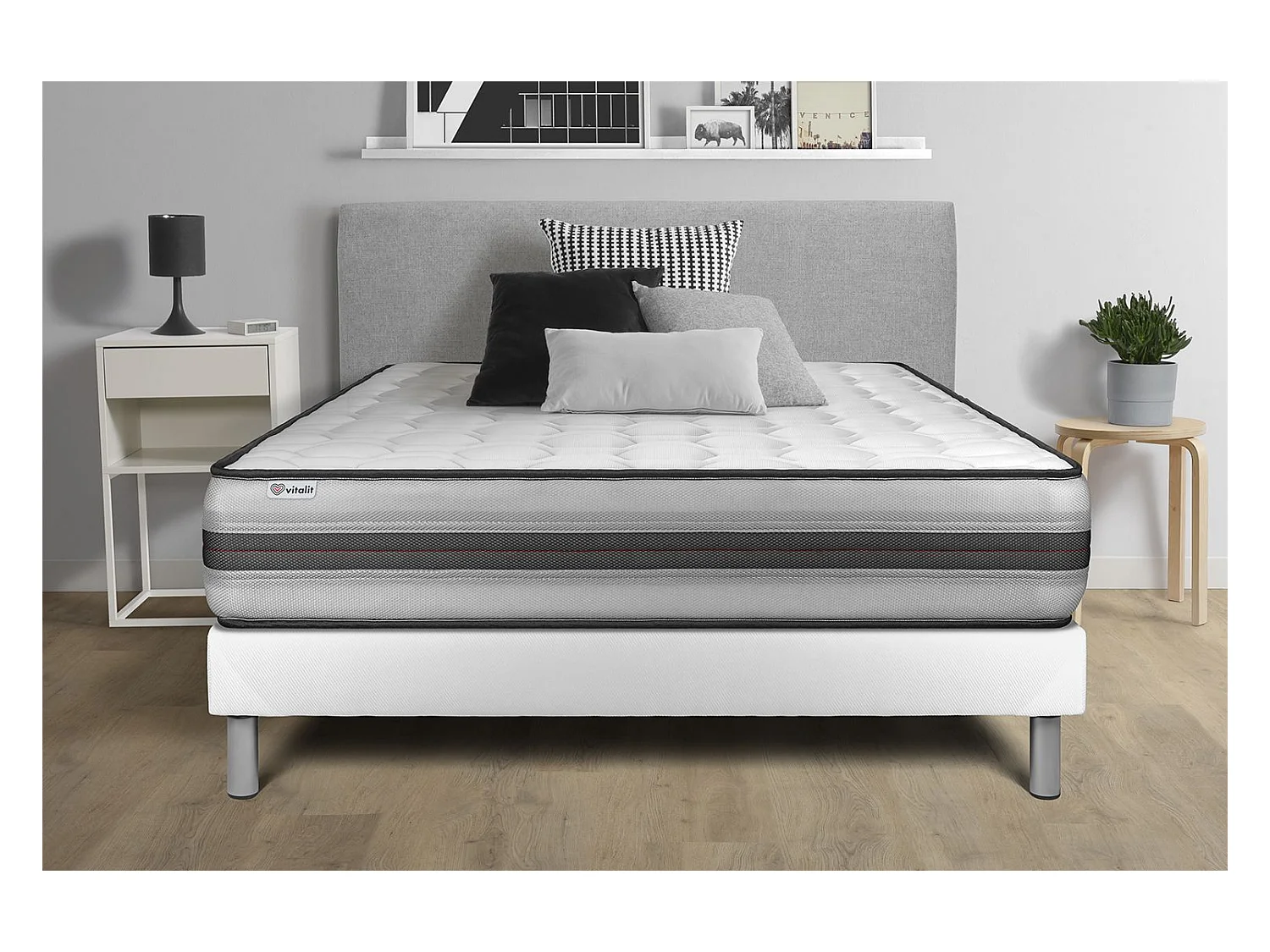 Ensemble Matelas Sommier 135x190 cm - Vitalpower Recover