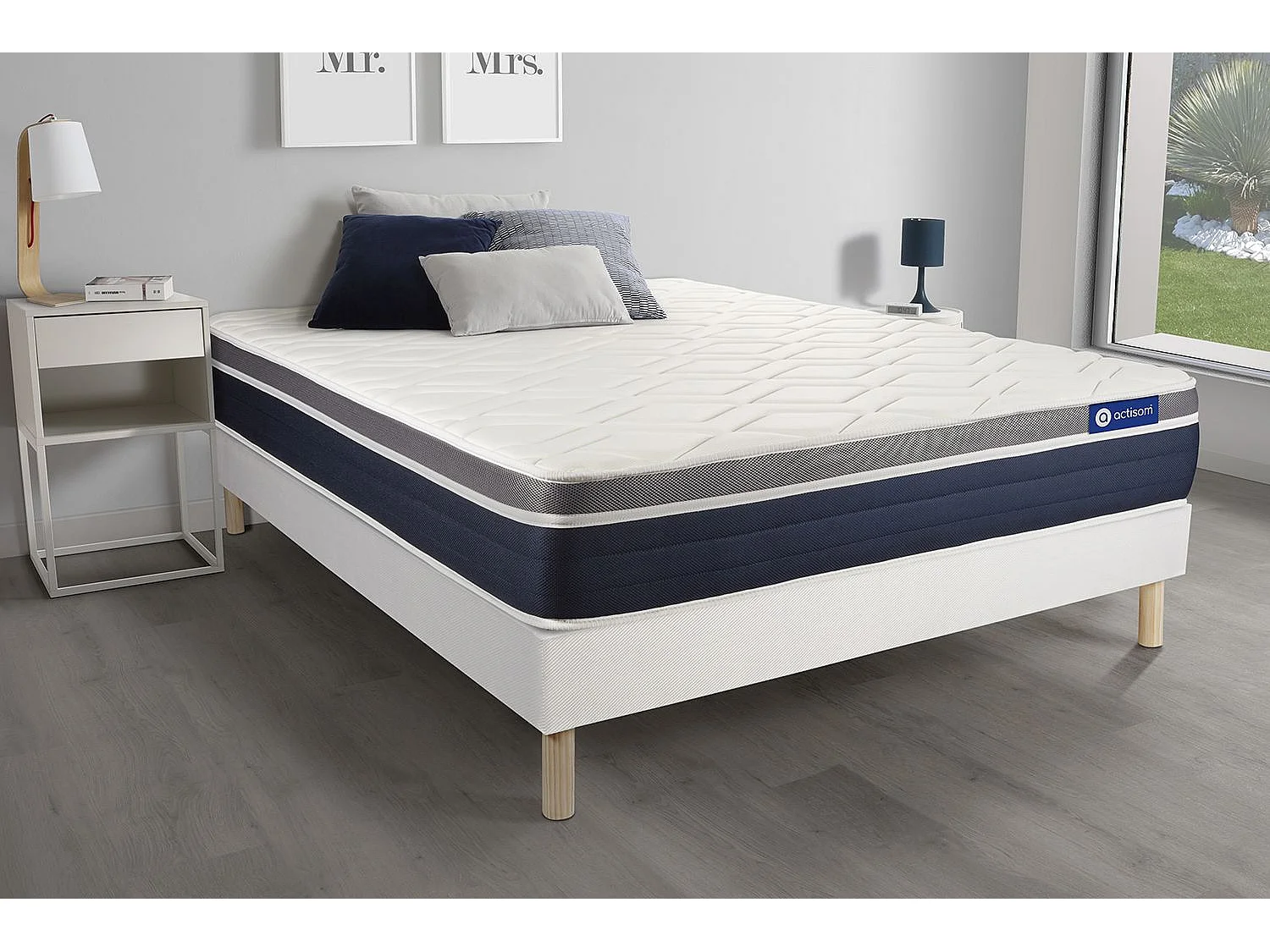 Ensemble Matelas Sommier 135x200 cm - Actilatex Confort